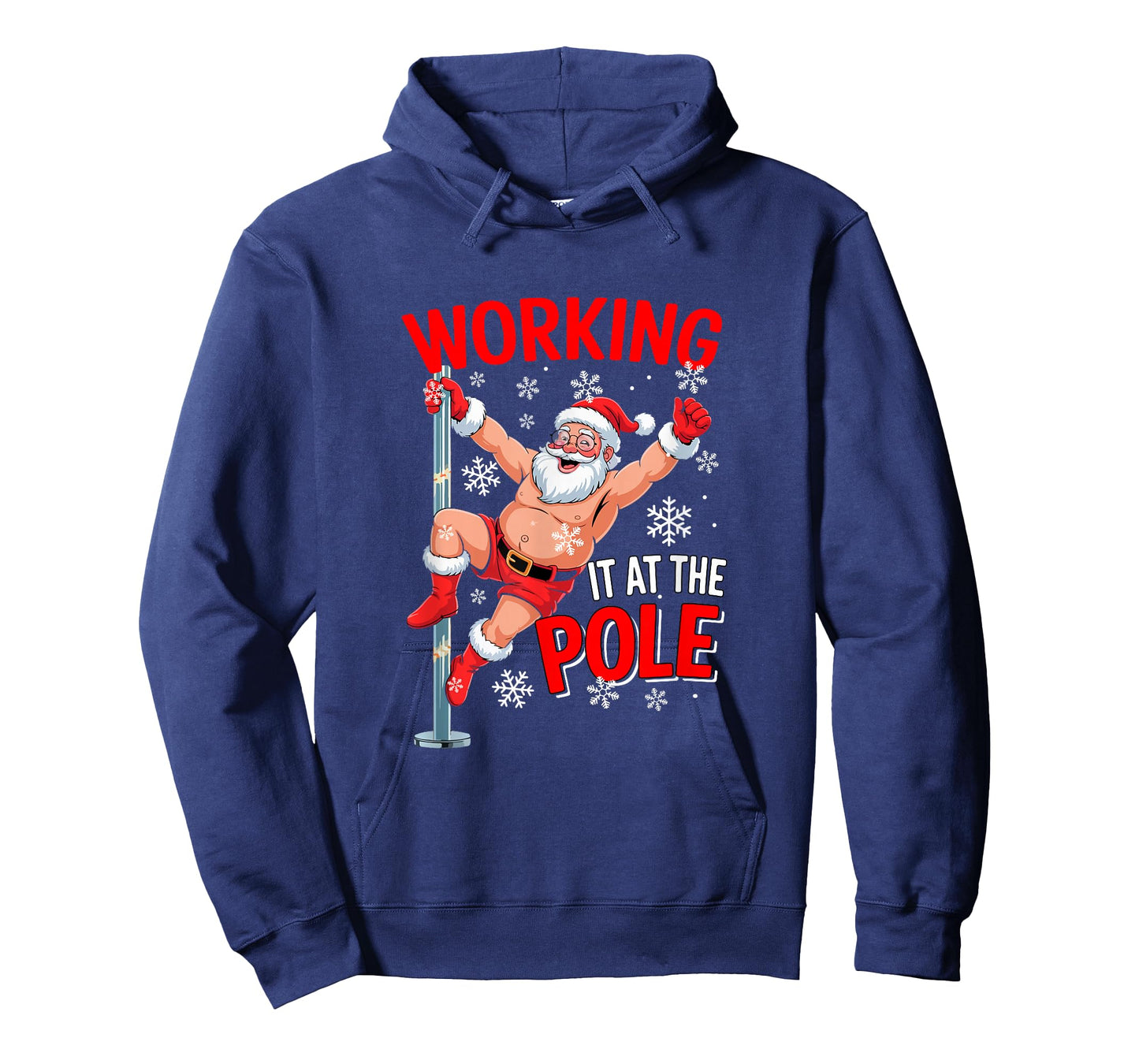 Working at Pole Xmas Santa Dancing Funny Joke Dirty Adult T-Shirt
