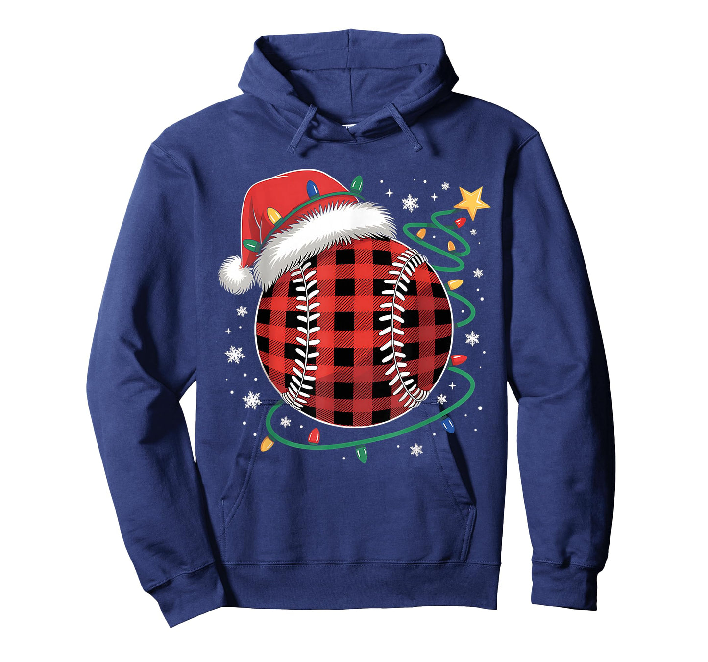 Matching Buffalo Plaid Baseball Sports Christmas Pajama T-Shirt