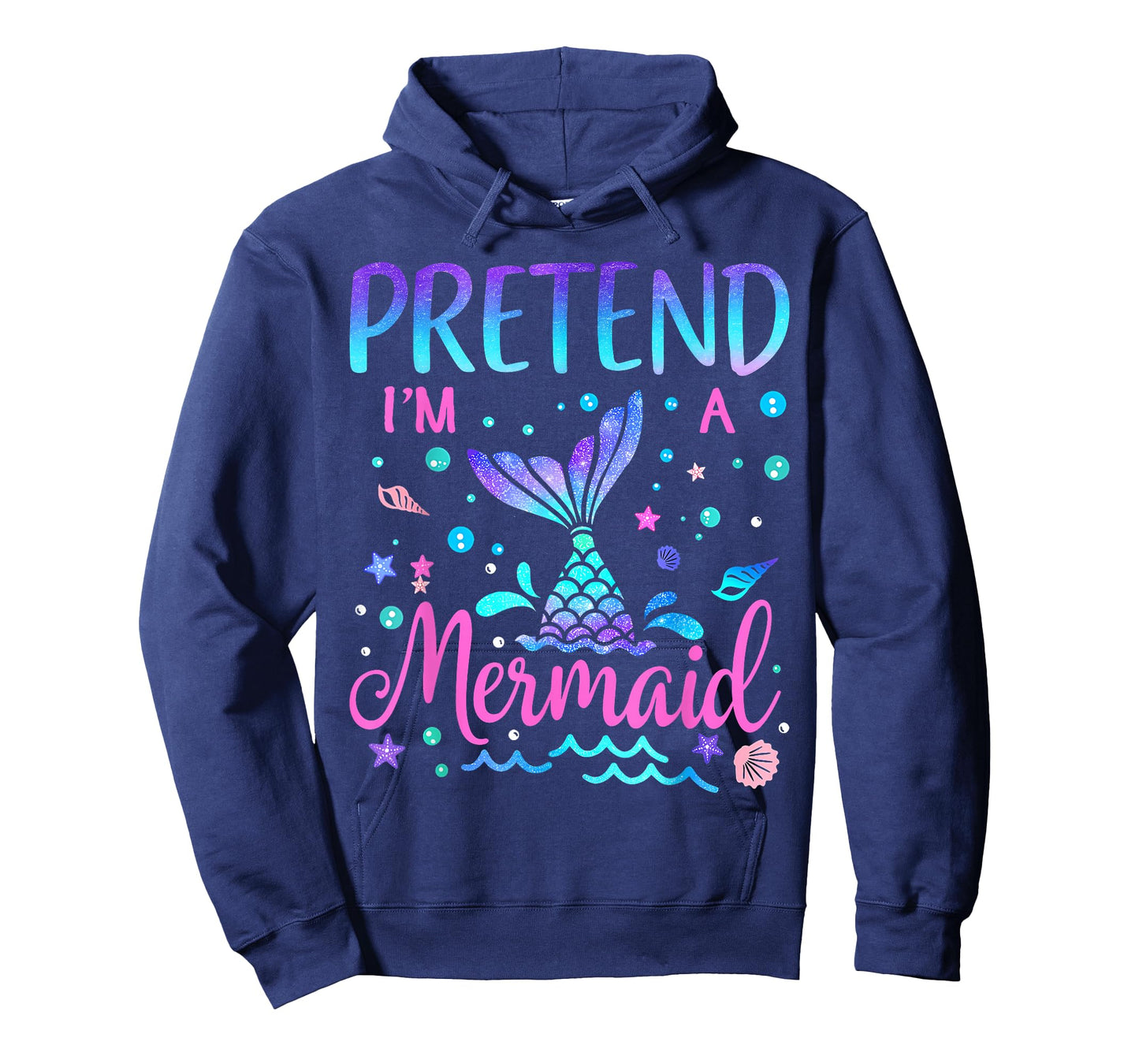 Pretend I'm A Mermaid Lazy Funny Mermaid Halloween Costume T-Shirt