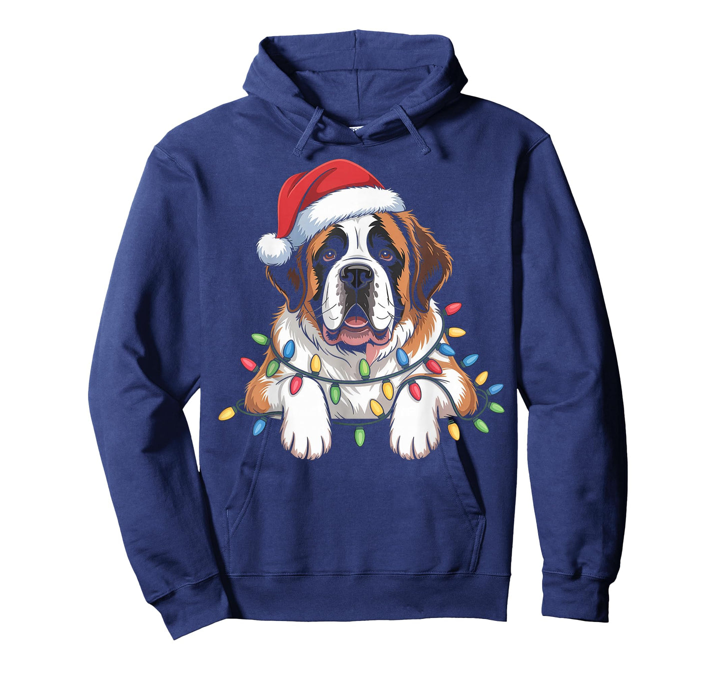 Saint Bernard Dog Christmas Lights Santa Gifts T-Shirt