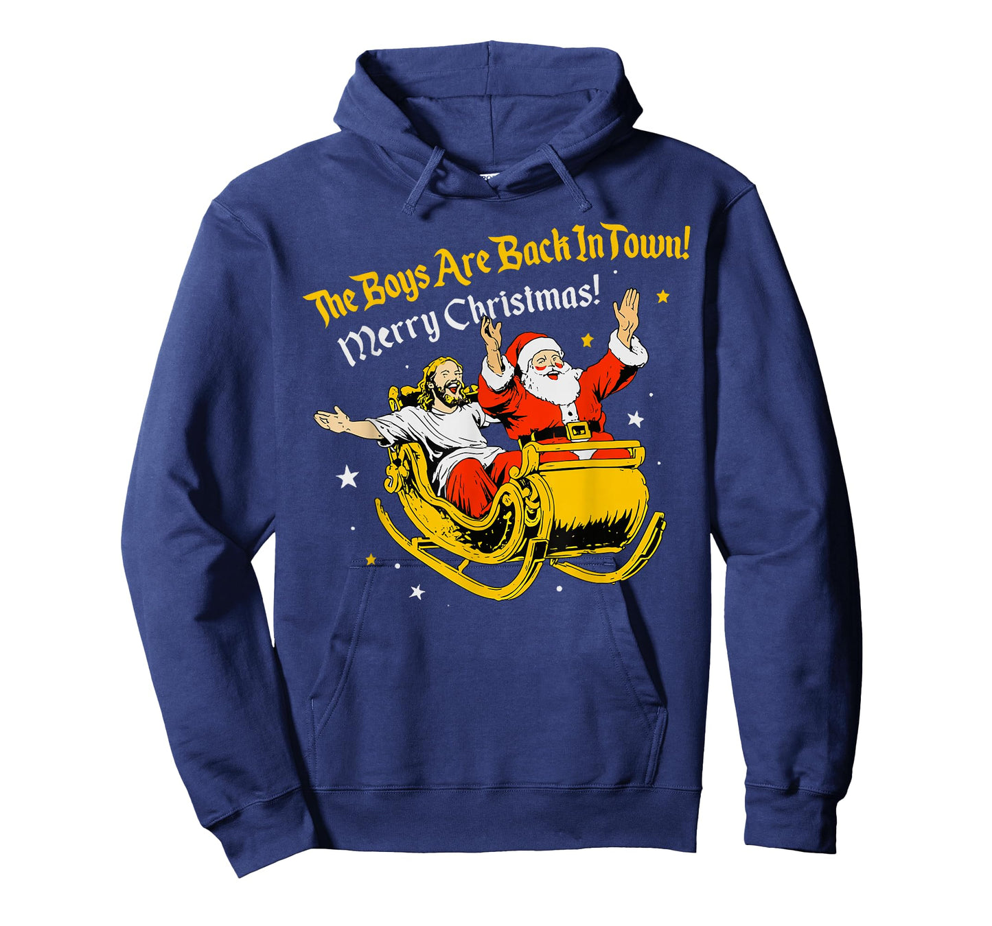 Jesus and Santa Claus Christmas Xmas Town OUS Saying T-Shirt