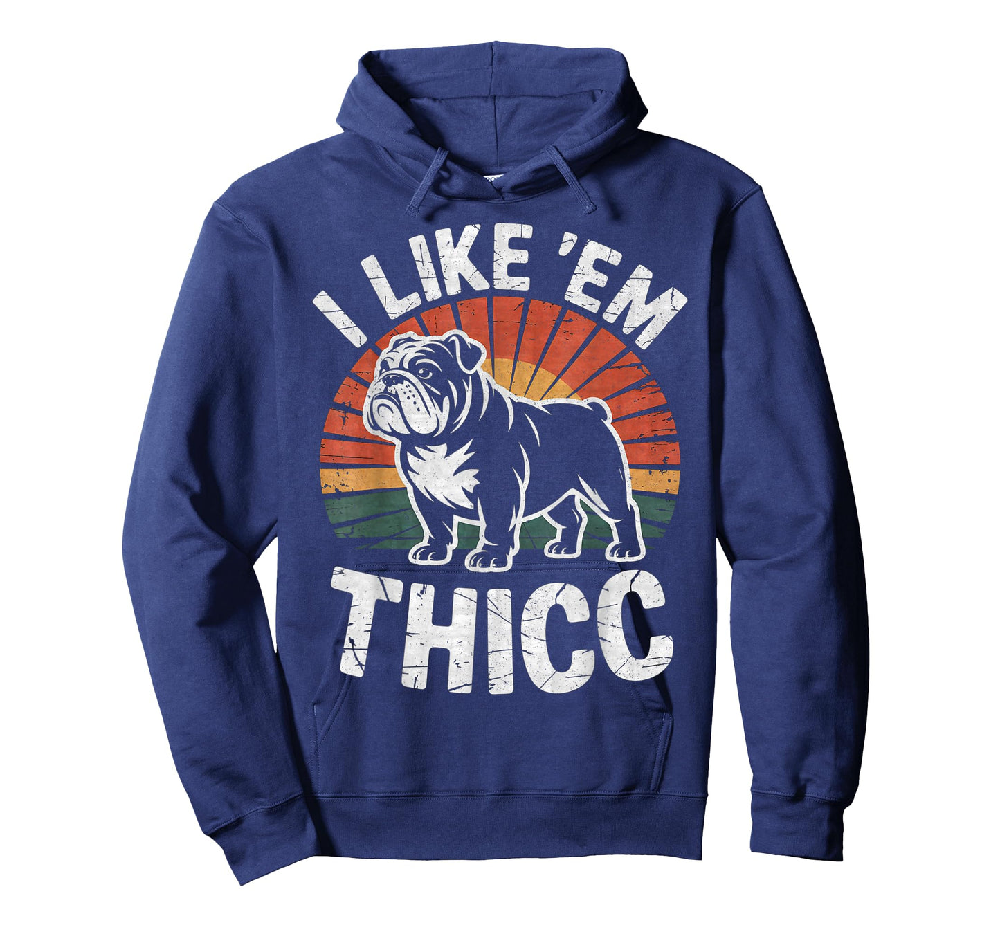 Funny English Bulldog I Like Em Thicc Dog Silhouette T-Shirt