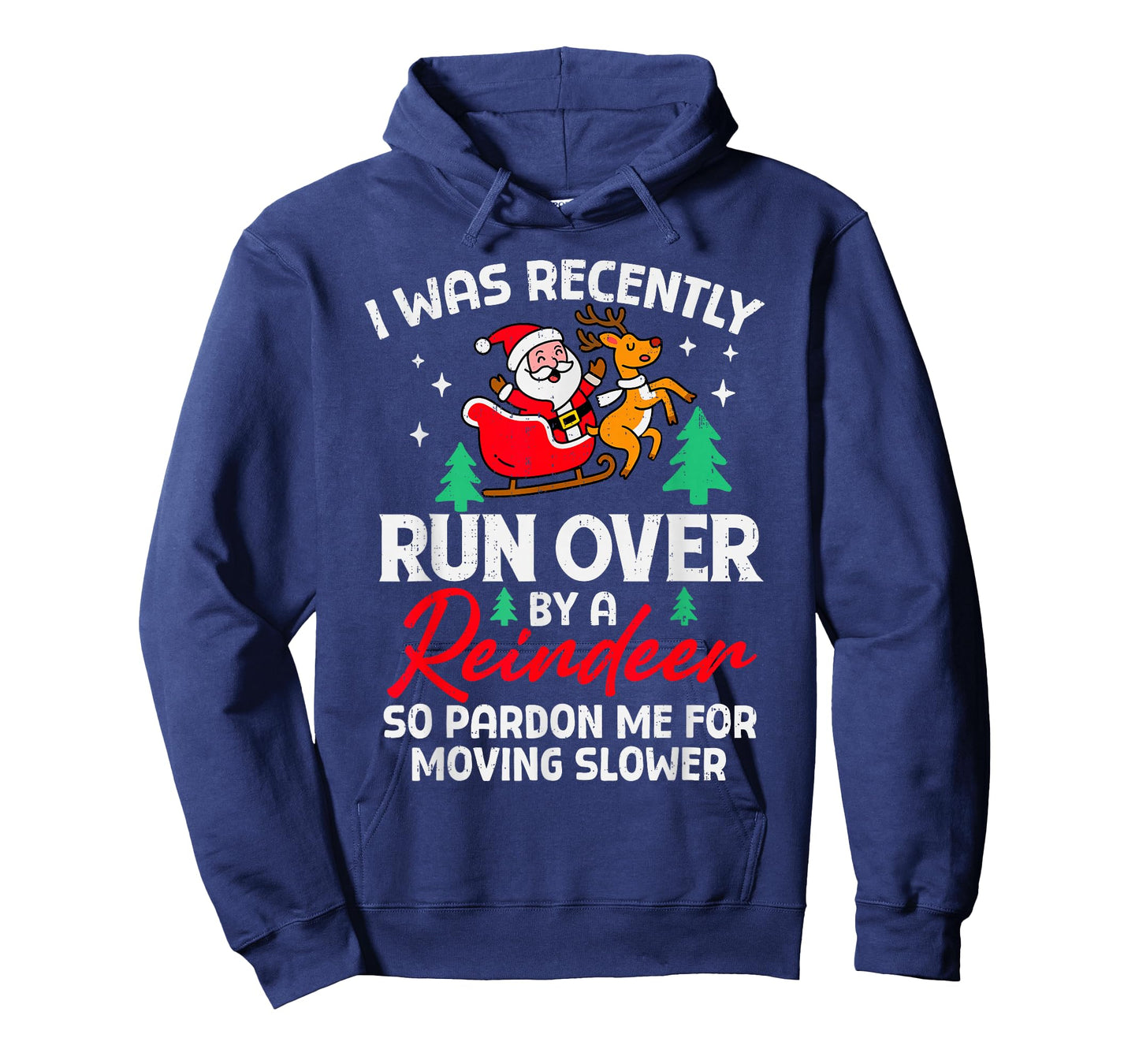 Funny Reindeer Xmas Runover Christmas Men Women Grandma T-Shirt