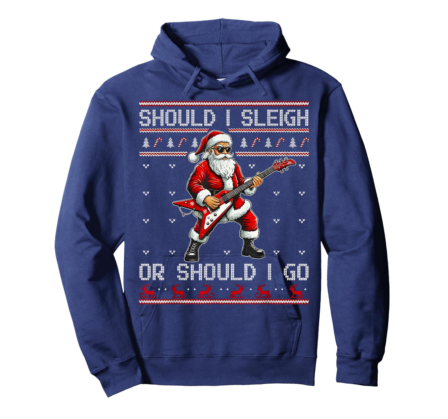 Should I Sleigh Or Should I Go Punk Rocker Santa Xmas Outfit T-Shirt