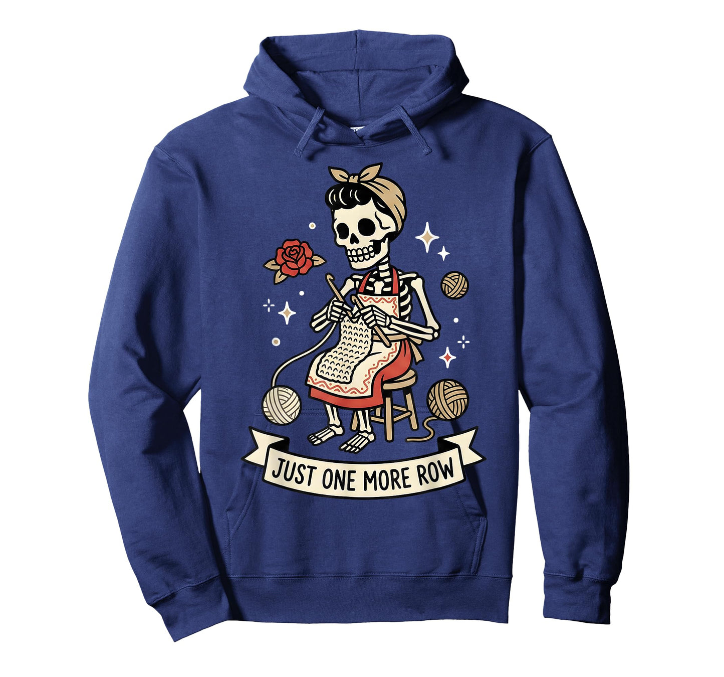 Just One More Row Crochet Skeleton Crocheting Knitting Lover T-Shirt