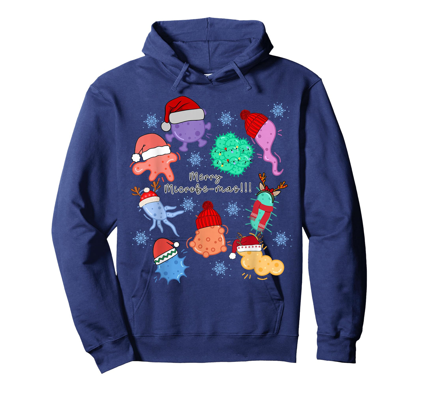 Funny Christmas Microbiology Bacteria Santa Science Teacher T-Shirt