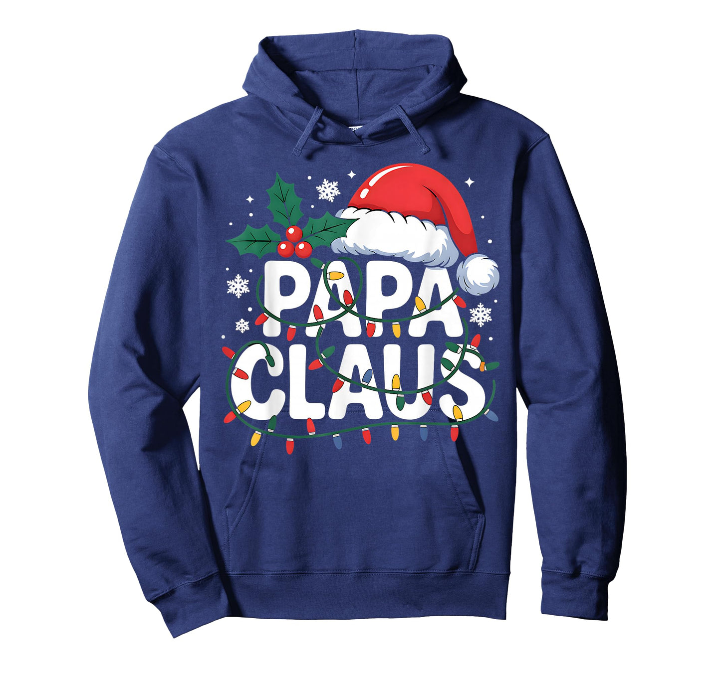 Papa Claus Christmas Lights Santa Family Matching Holiday T-Shirt