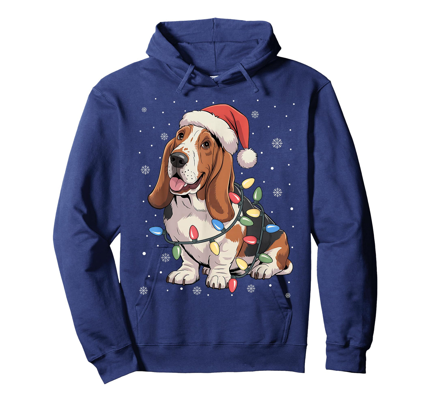 Basset Hound Dog Tree Lights Christmas Sweater Xmas Pet Dogs T-Shirt