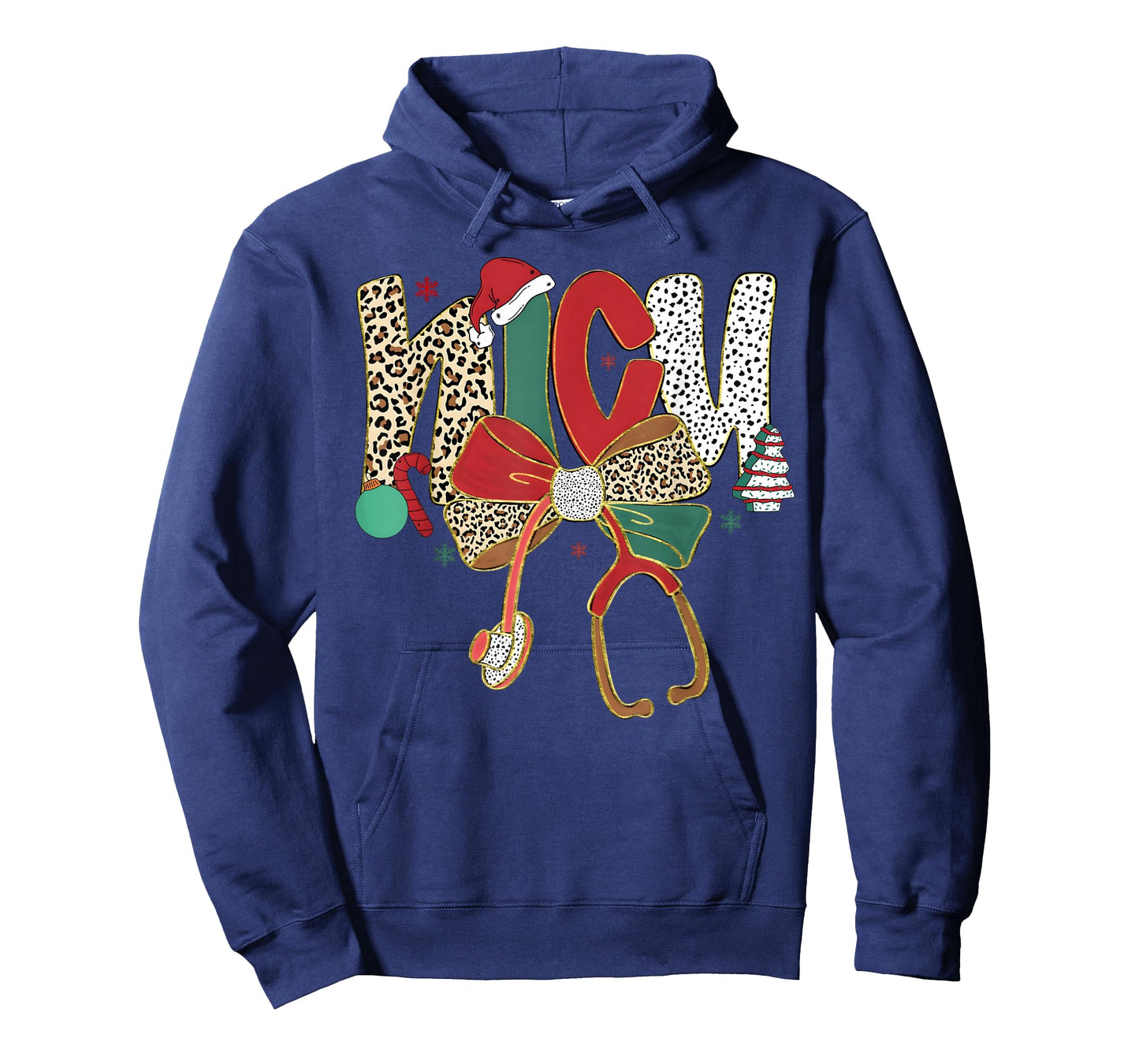 NICU Nurse Merry Christmas Coquette Bow Leopard Men Women T-Shirt