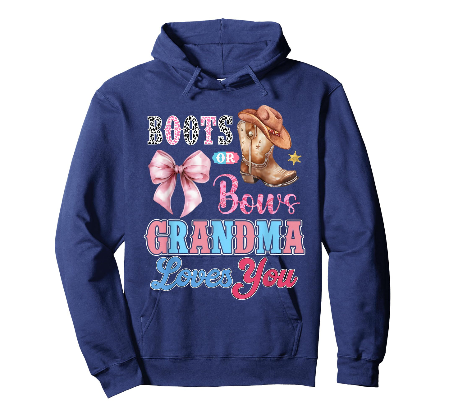 Boots or Bows Grandma Loves You Gender Reveal Family T-Shirt