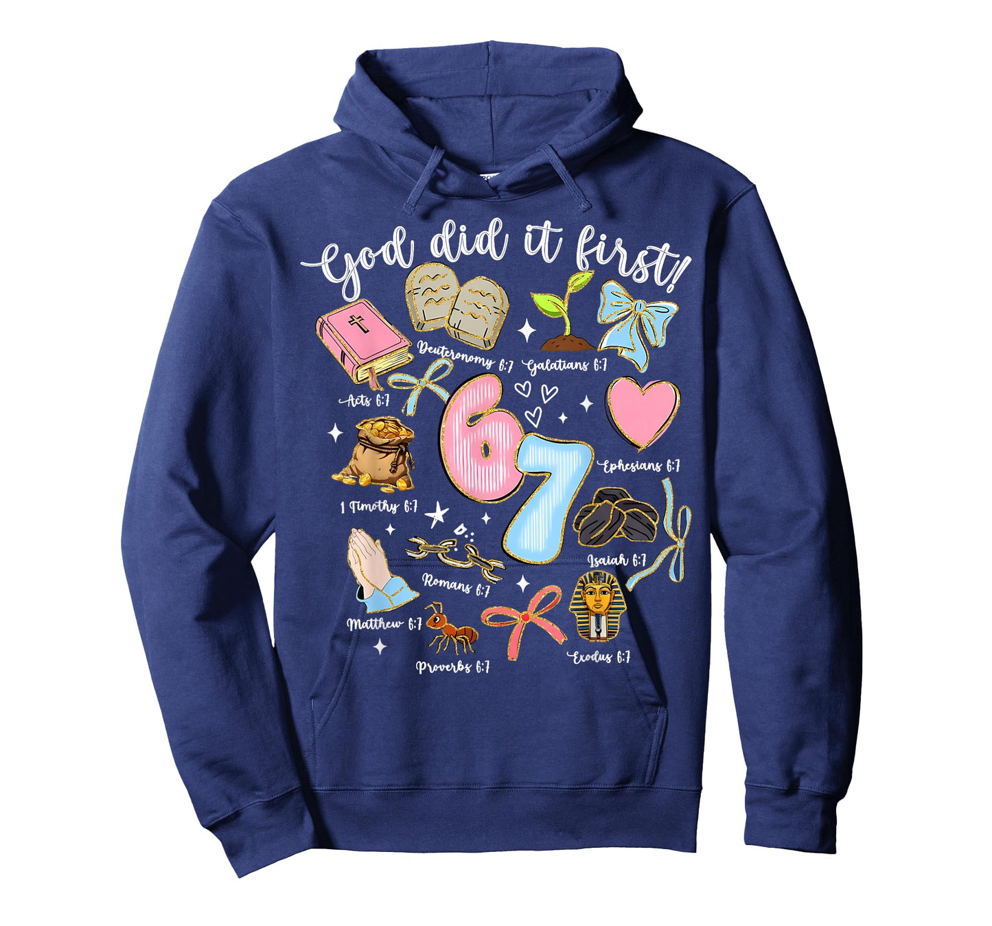 Vintage God Did It First 67 Six Seven Meme Christian Bible T-Shirt