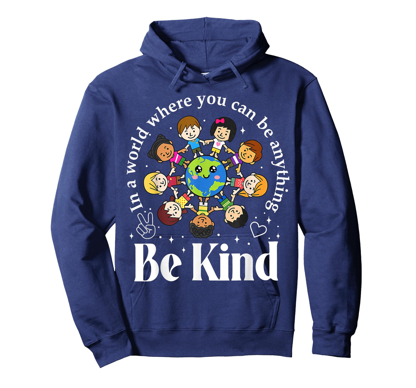 in A World Be Kind Kids Earth World Kindness Day Teachers T-Shirt