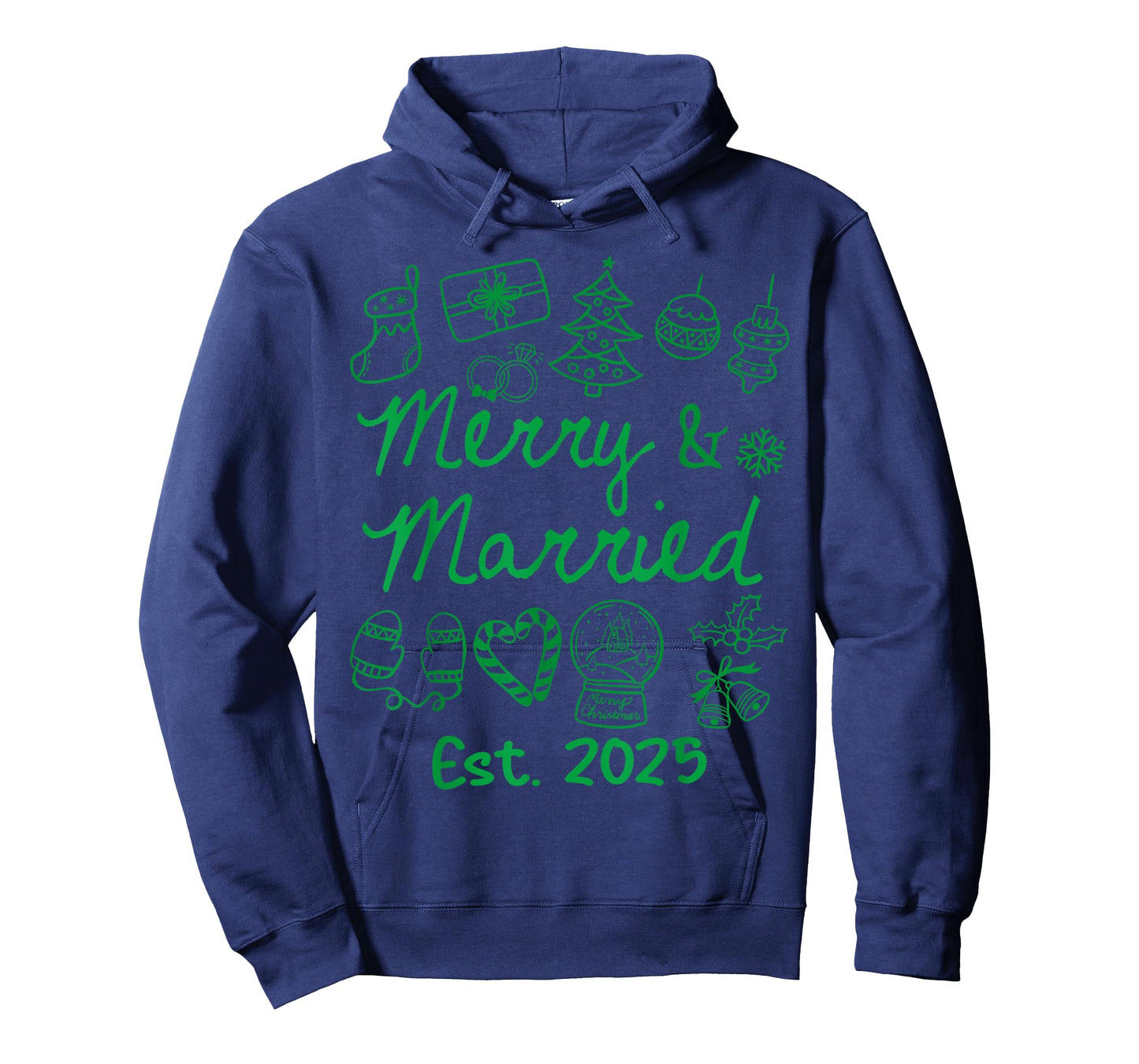 Merry and Married Est 2025 Christmas Couples Matching Group T-Shirt