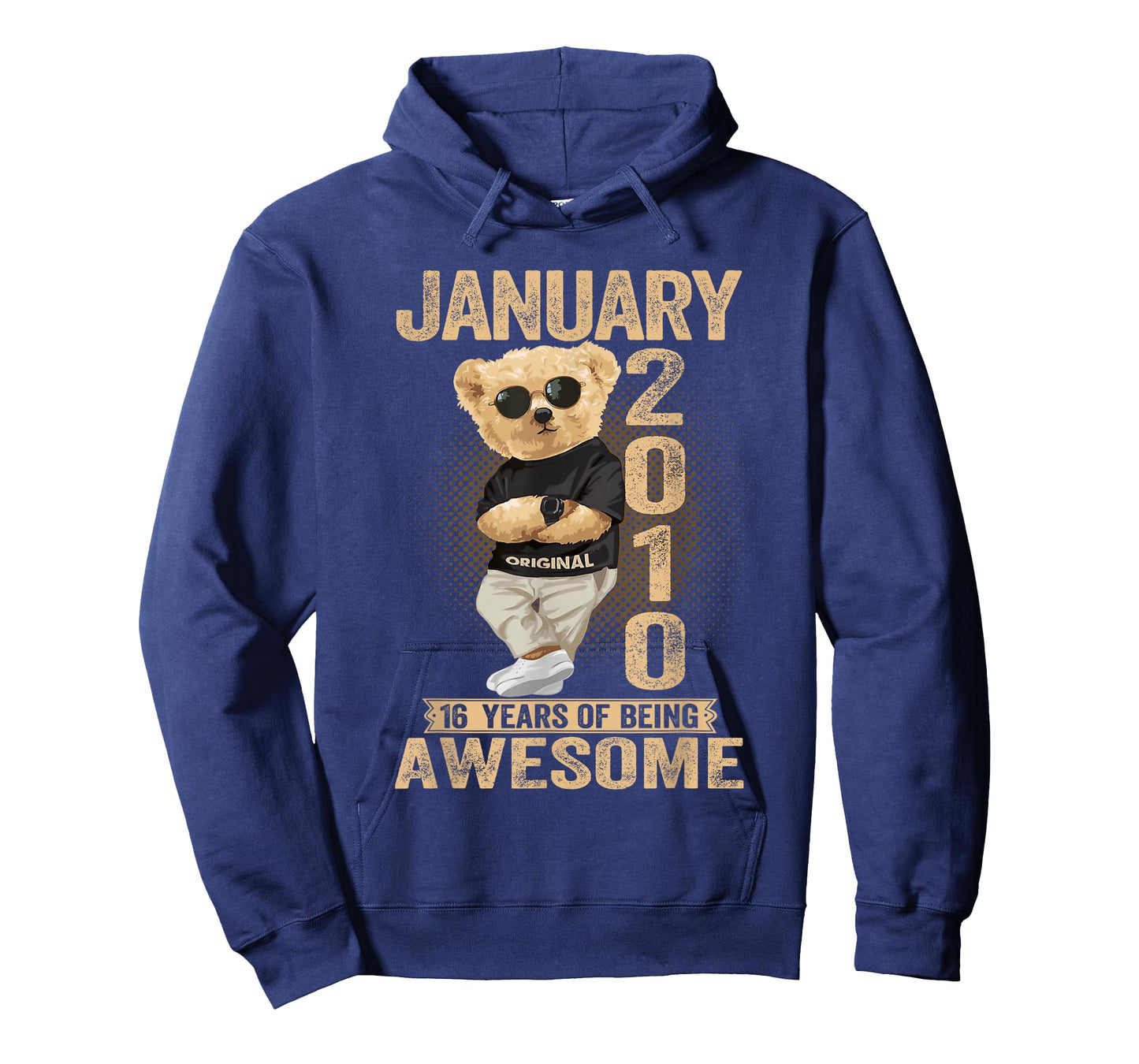 16 Year Old January 2010 Teddy Bear 16th Birthday Men Women T-Shirt