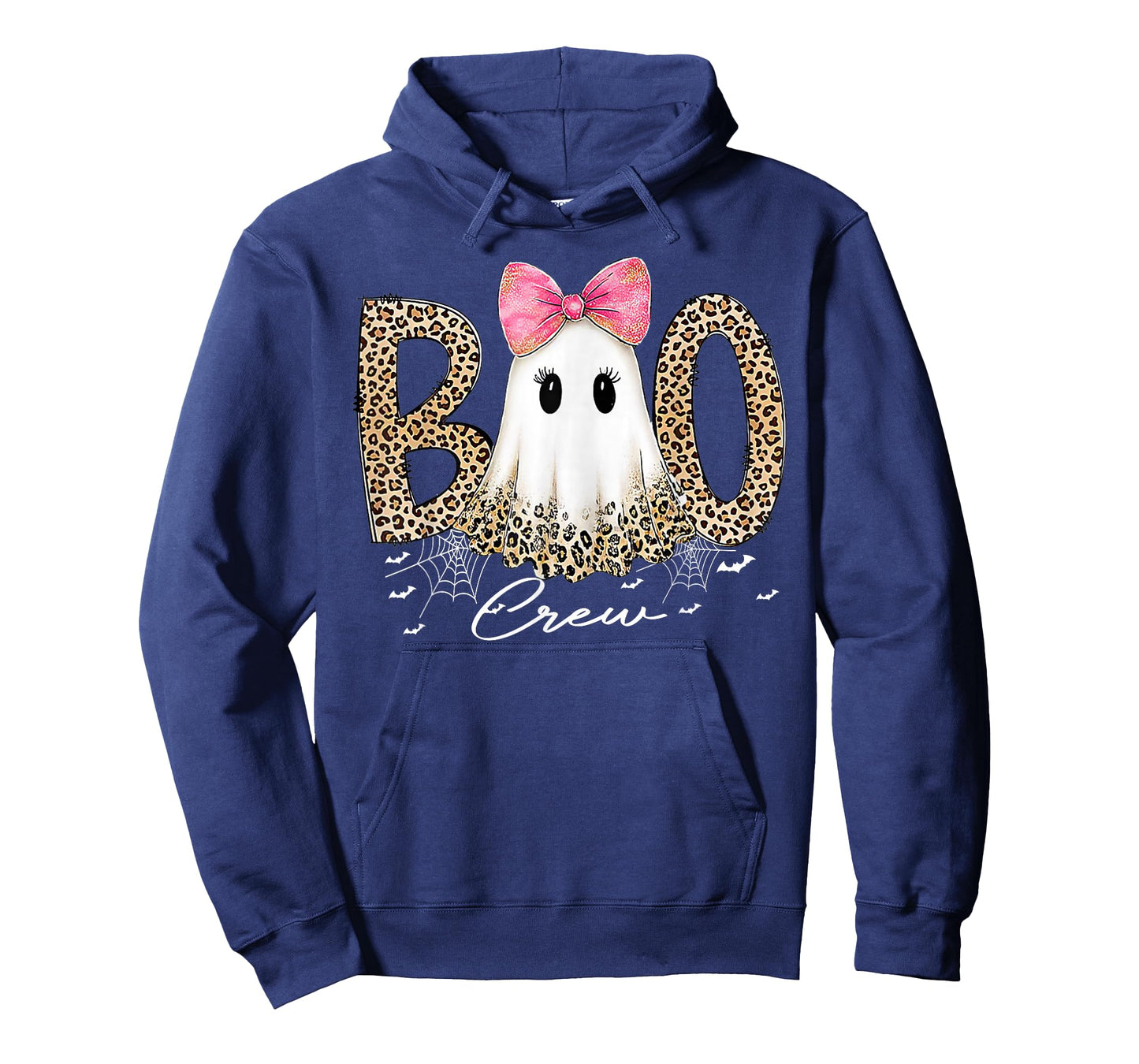 Preppy Leopard Boo Boo Crew Funny Ghost Halloween Women T-Shirt