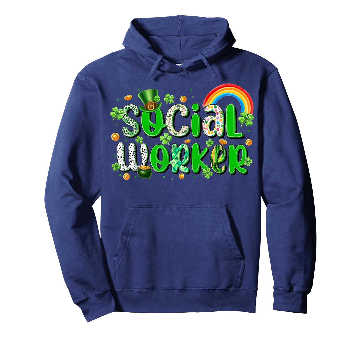 St Patrick's Day Social Worker Lucky Shamrock Office Work T-Shirt