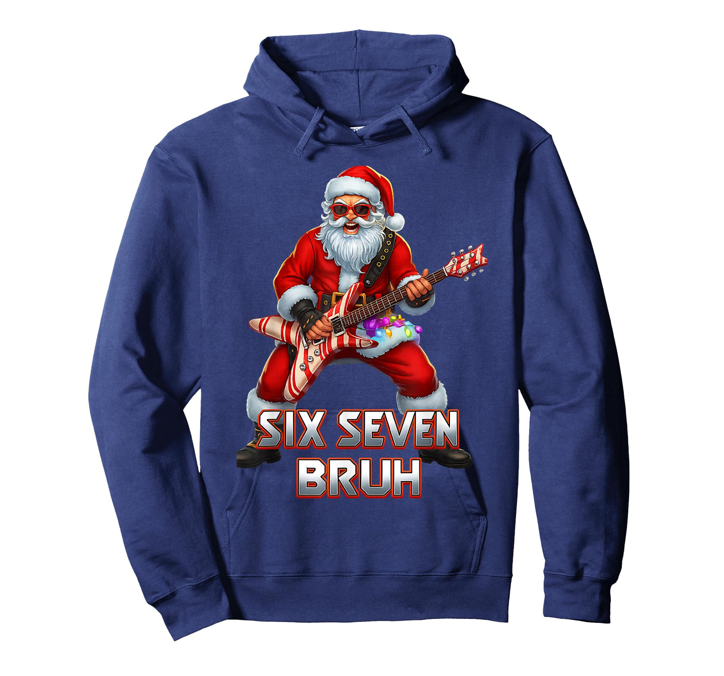 Funny Six Seven Christmas 6-7 Meme Rock Santa Six Seven Bruh T-Shirt