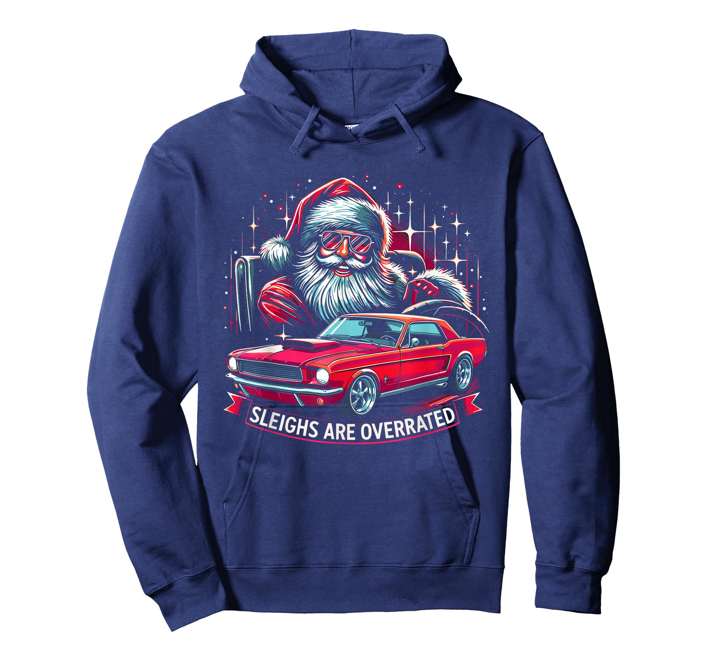 Classic Muscle Car Santa Hotrod V8 Enthusiast Christmas T-Shirt