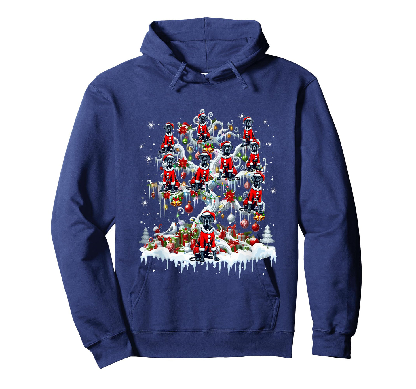 Group Santa Great Danes On Christmas Tree Owner Kids T-Shirt