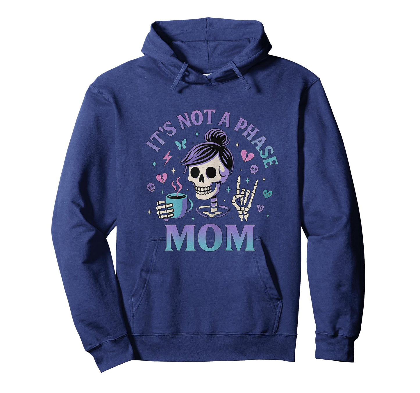 Womens It’s Not A Phase Mom Skeleton Coffee Funny Women Emo T-Shirt