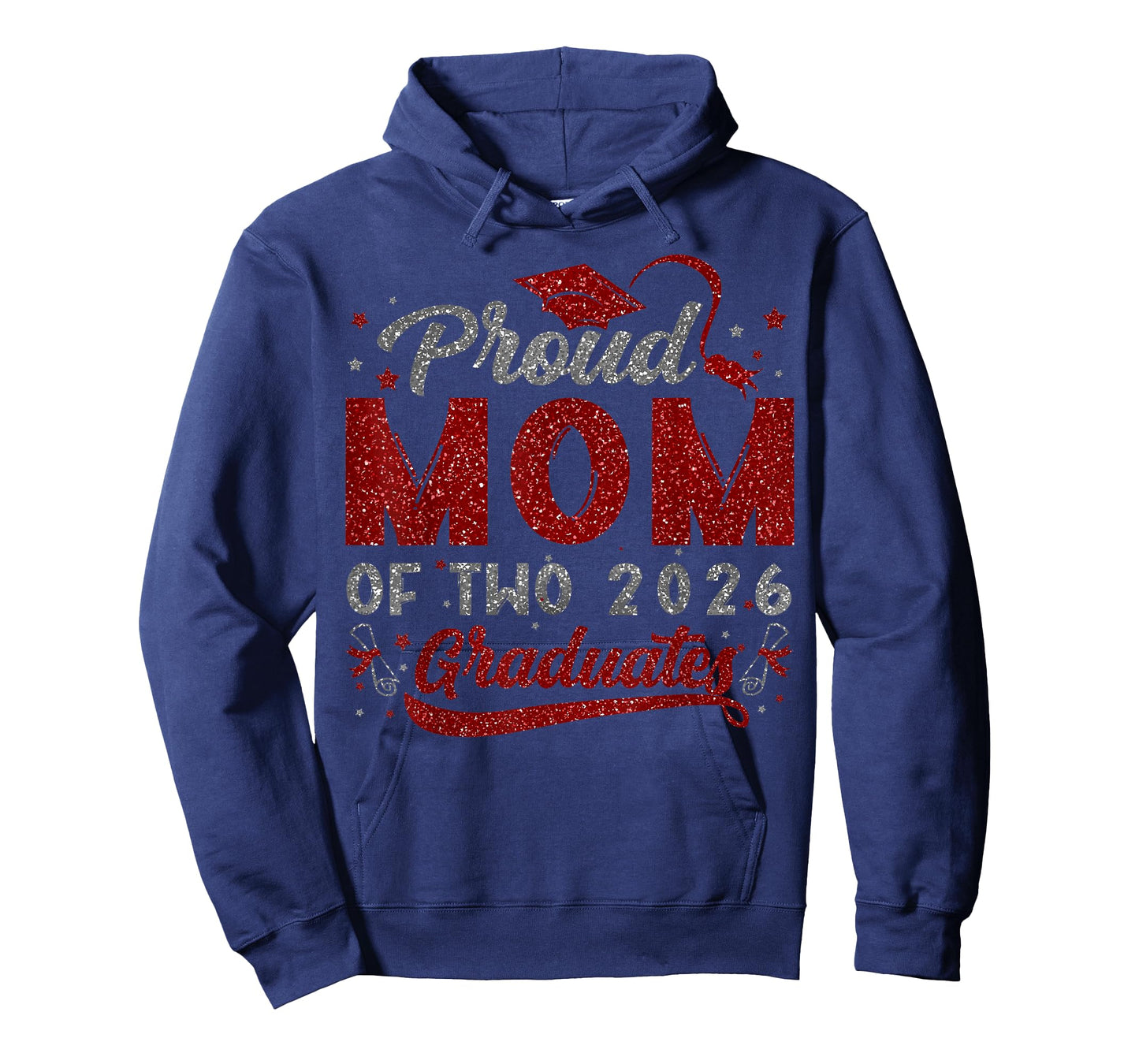 Proud Mom of Two Class of 2026 Graduates Twins Graduation T-Shirt