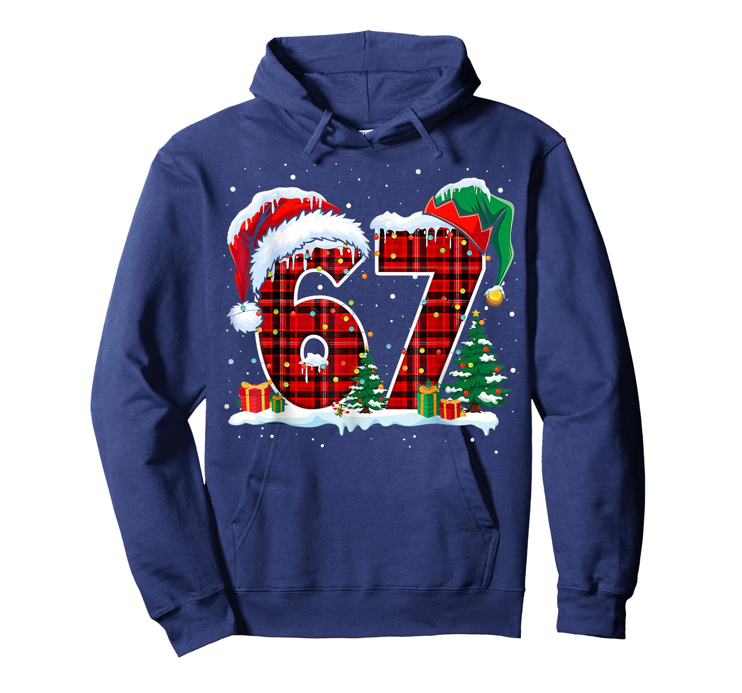 Funny Six Seven 6 7 Meme 67 Christmas Red Plaid Xmas Pajamas T-Shirt