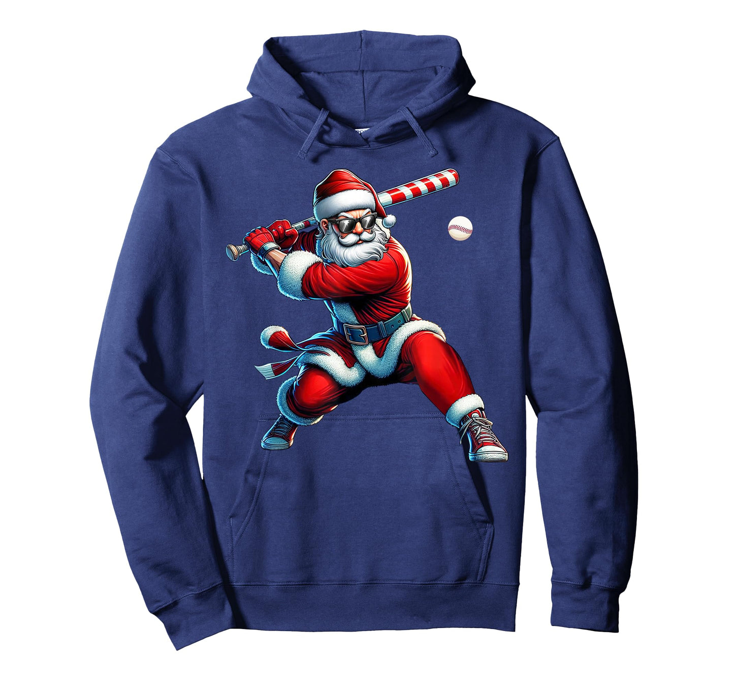Santa Playing Baseball Men Boys Christmas Baseball Player T-Shirt