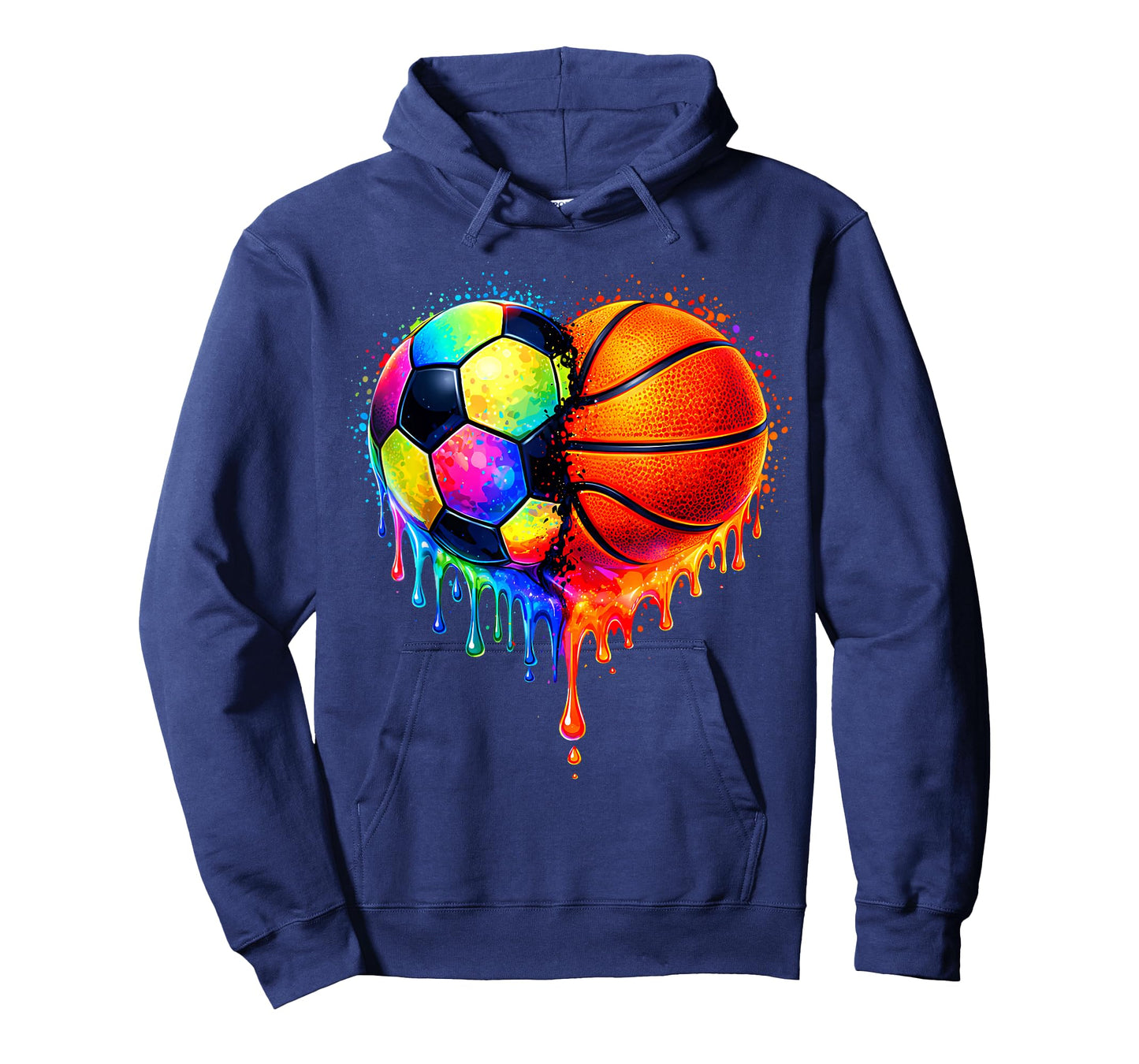 Soccer Basketball Drip Heart Sports Valentines Day Men Boys T-Shirt