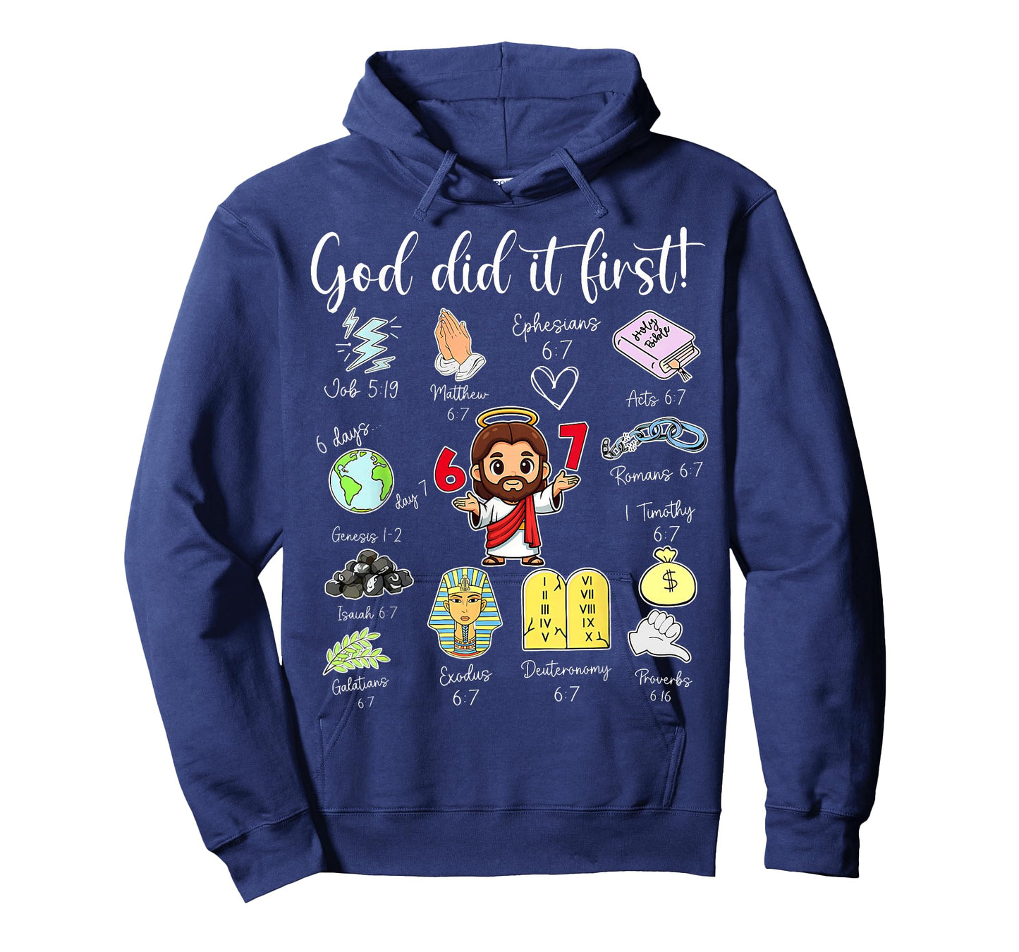Funny God Did It First 67 Meme Jesus Christian Bible Kids T-Shirt