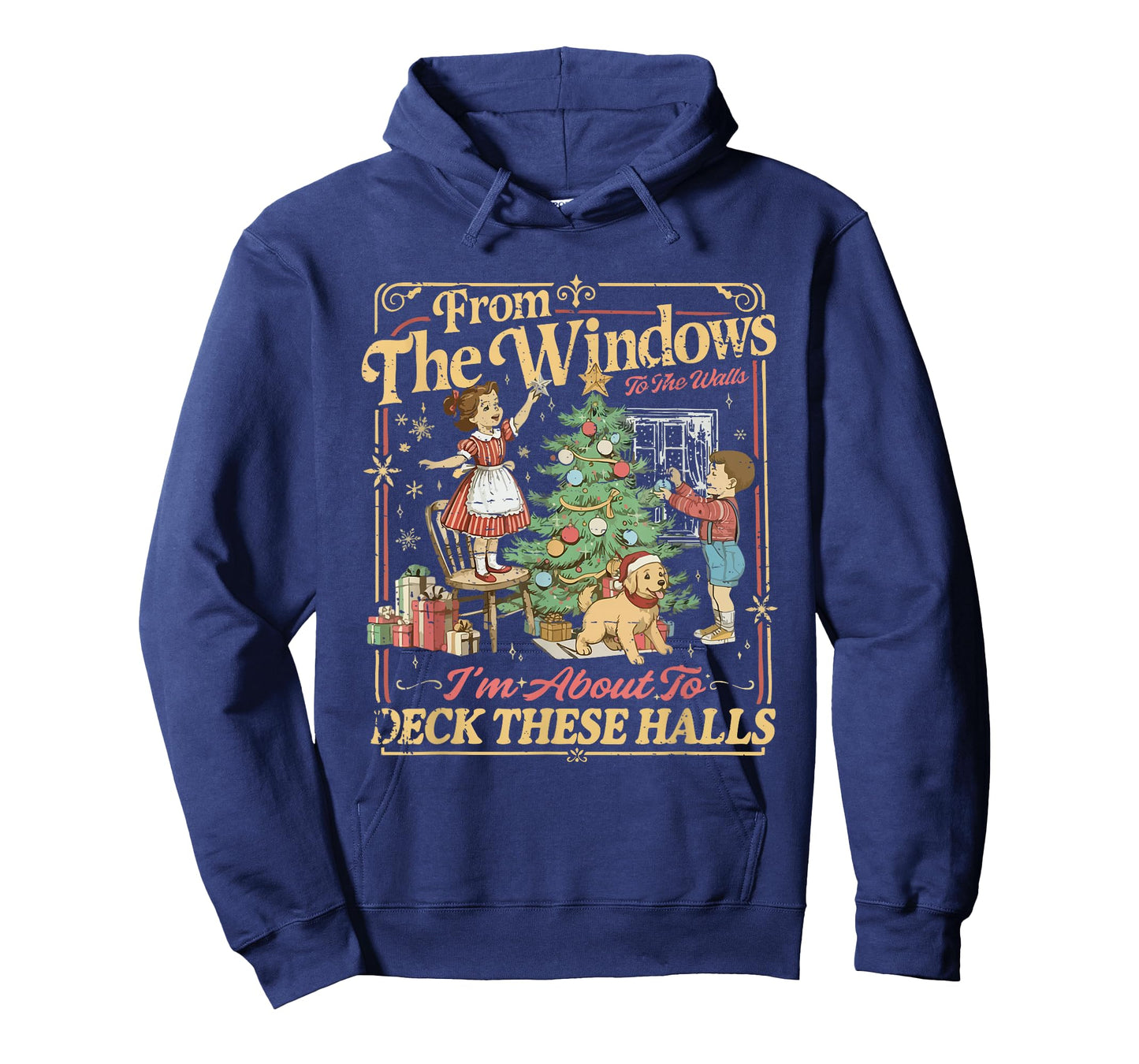 Funny Christmas Holiday from The Windows to The Walls Retro T-Shirt