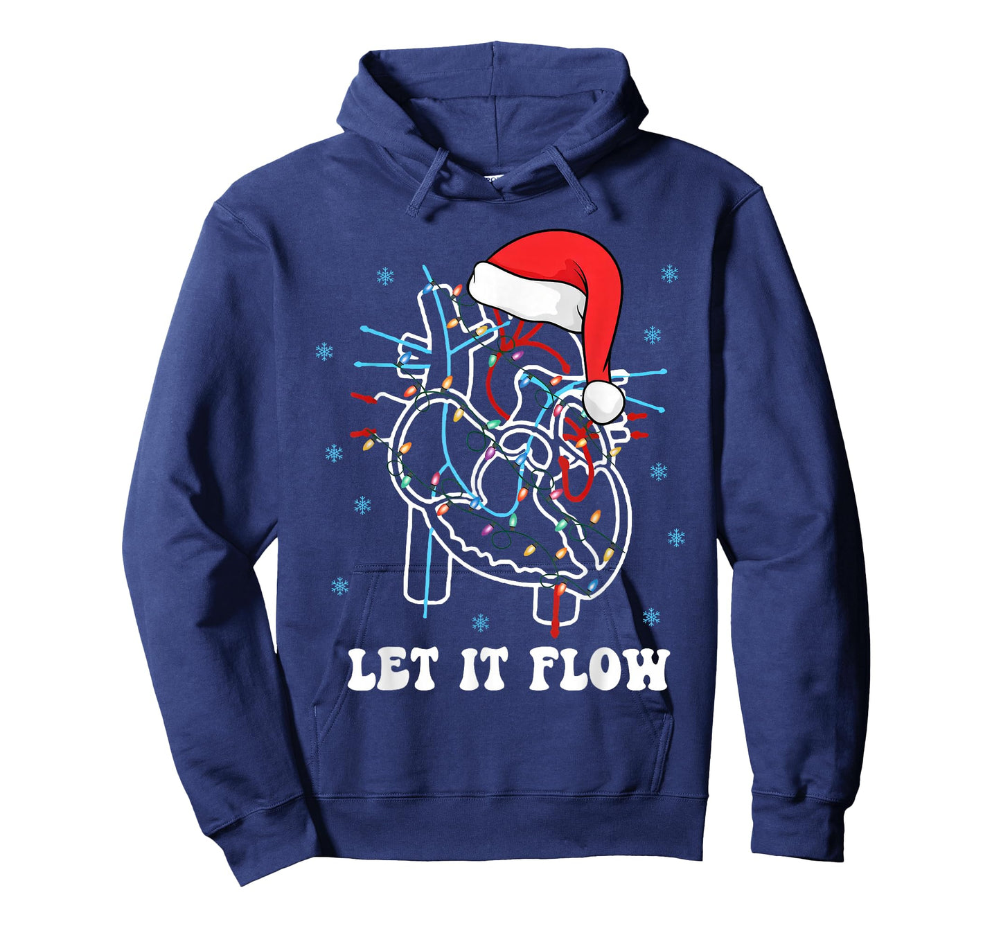 Let It Flow Anatomy Heart Cardiac Nurse Santa Hat Christmas T-Shirt