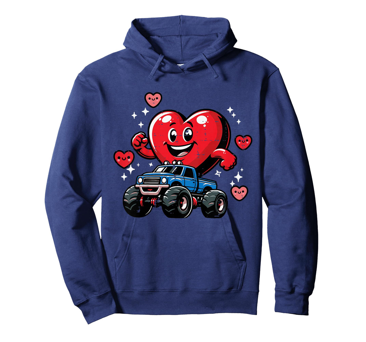 Kids Valentines Day Heart On Monster Truck Cute Toddler Boys Kids T-Shirt