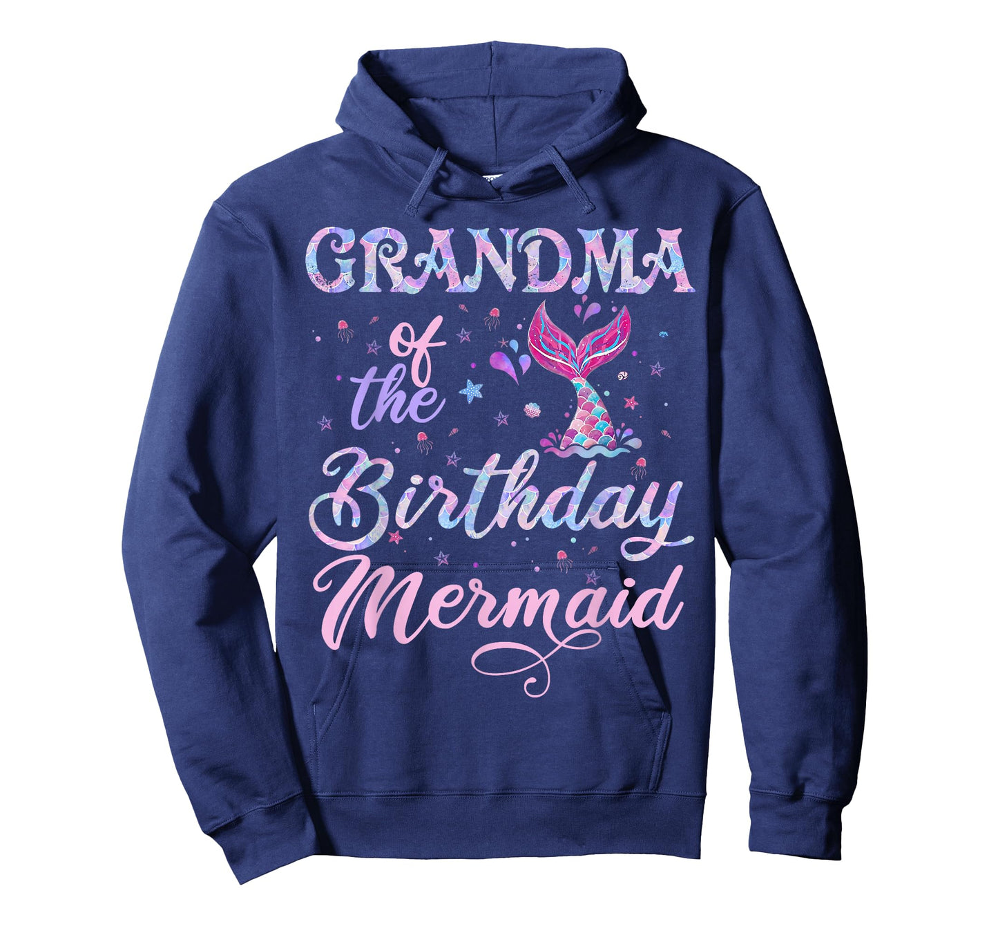 Funny Bday Family Matching Grandma of The Birthday Mermaid T-Shirt