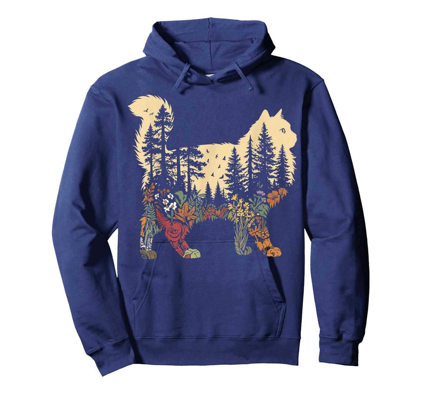 Nature Cat Lovers Boho Ragdoll Forest Floral Scene T-Shirt