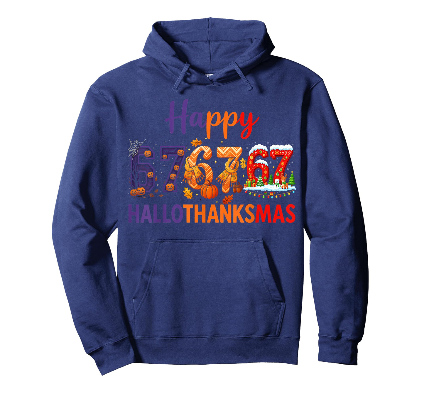 HUGvyn Six Seven Meme 67 Hallothanksmas Halloween Christmas T-Shirt