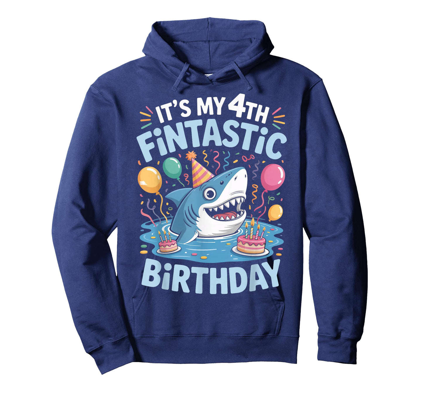 My 4th Fintastic Shark Birthday Party 4 Years Old Shark T-Shirt