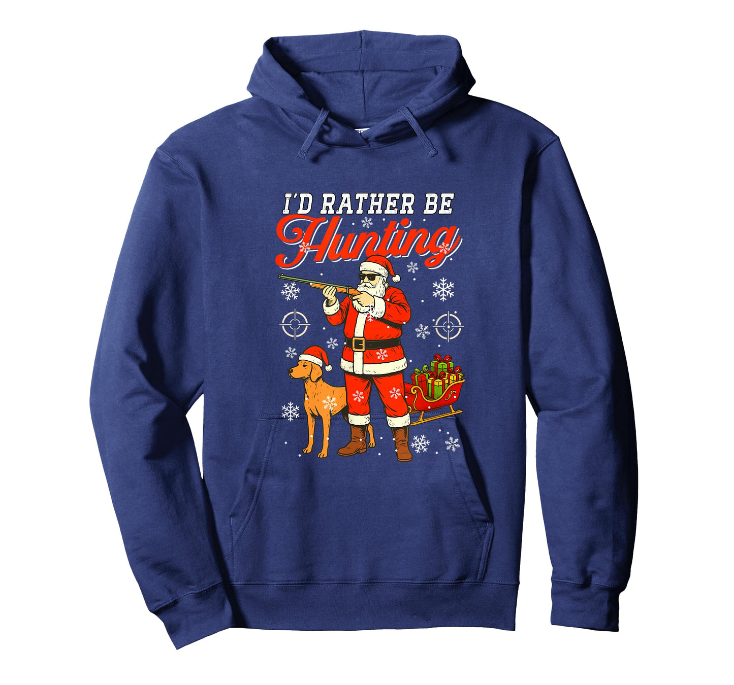 Rather Be Hunting Christmas Santa Sunglasses Hunter Lover T-Shirt