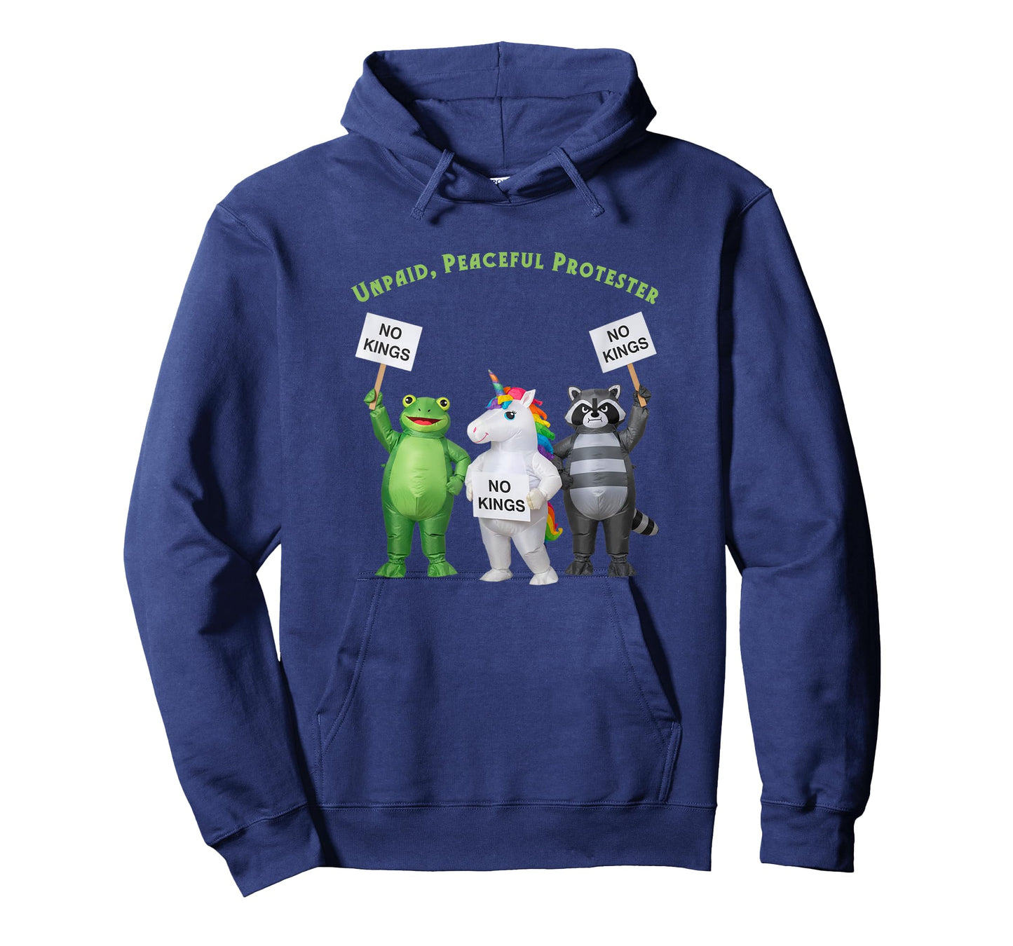 No Kings Unpaid Peaceful Protester Frog and Unicorn T-Shirt