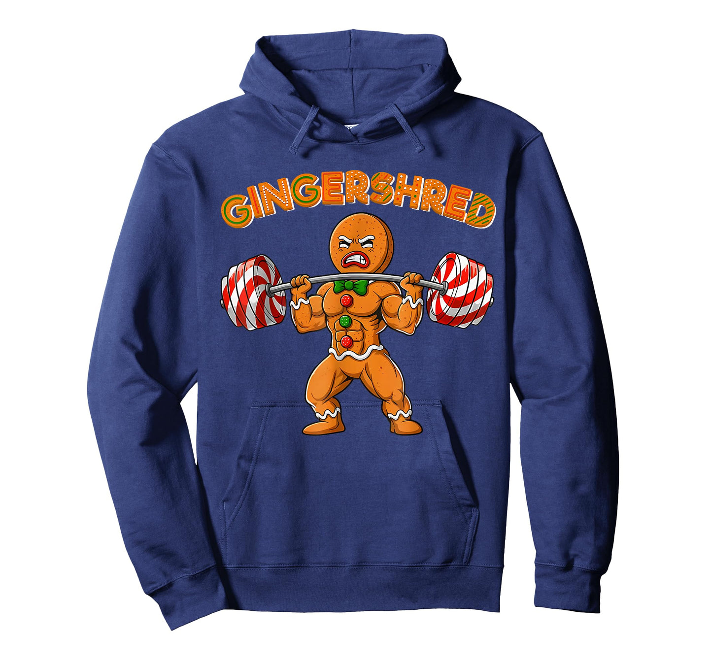 Gingershred Bodybuilder Funny Gingerbread Man Weightlifting T-Shirt