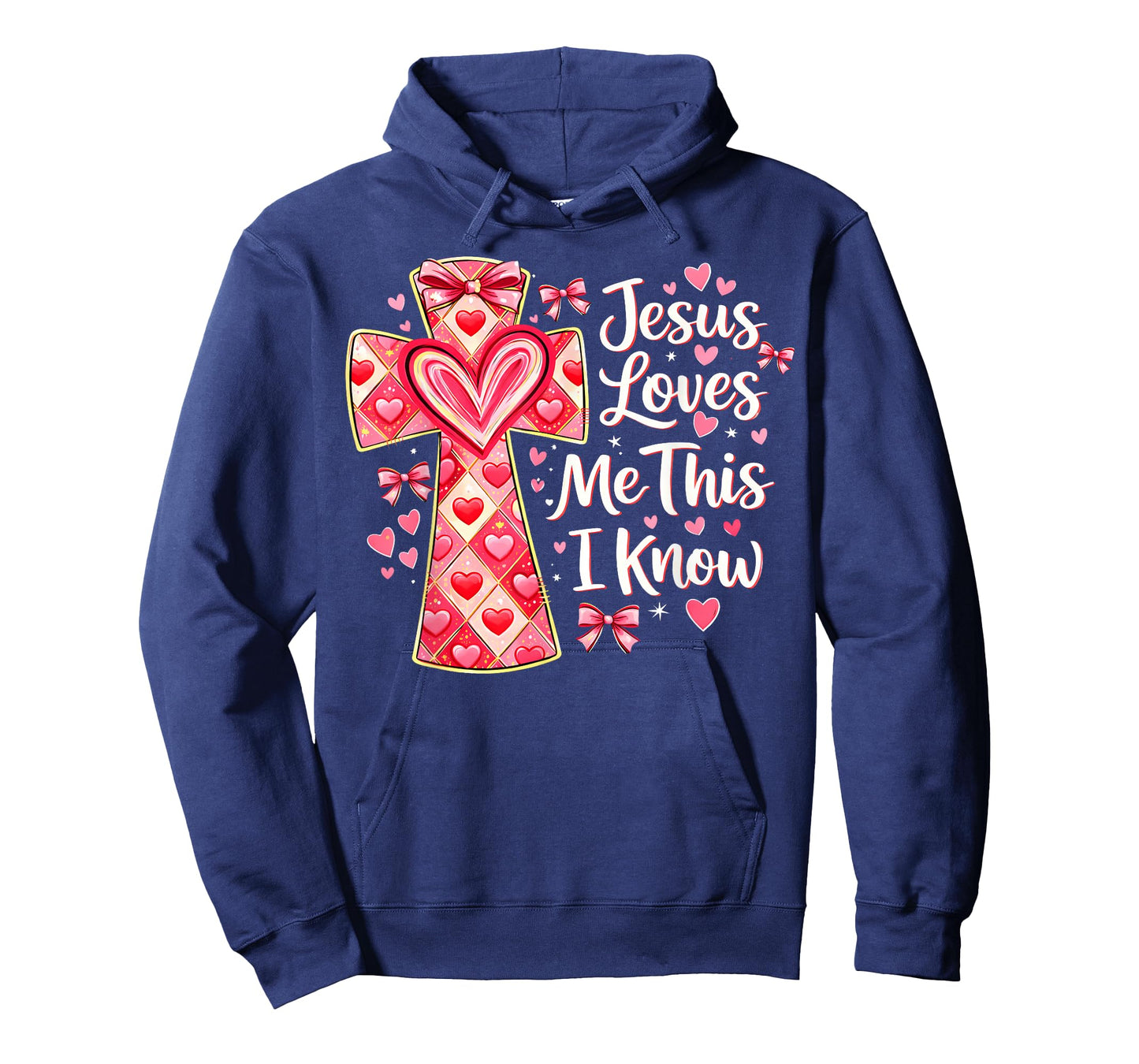 Valentine Jesus Loves Me This I Know Christian Cross Bow T-Shirt