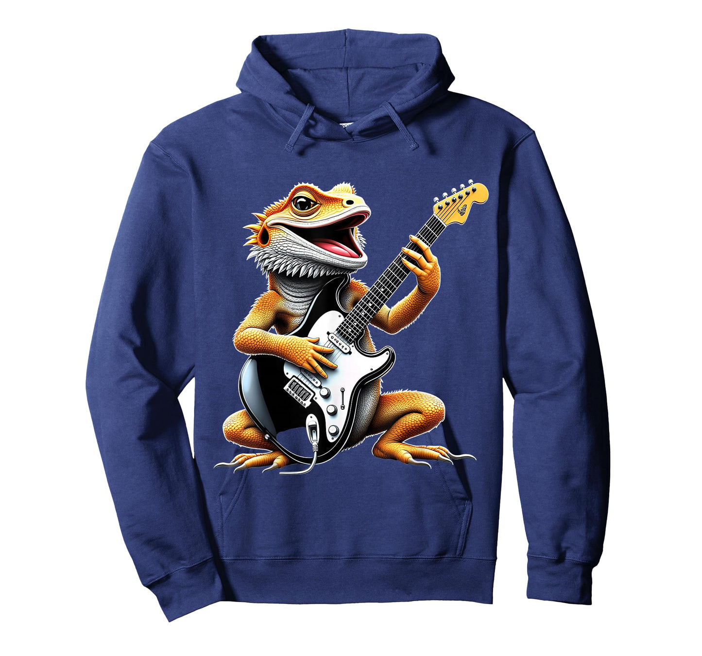 Funny Bearded Dragon Playing Guitar Animal Music Lover T-Shirt