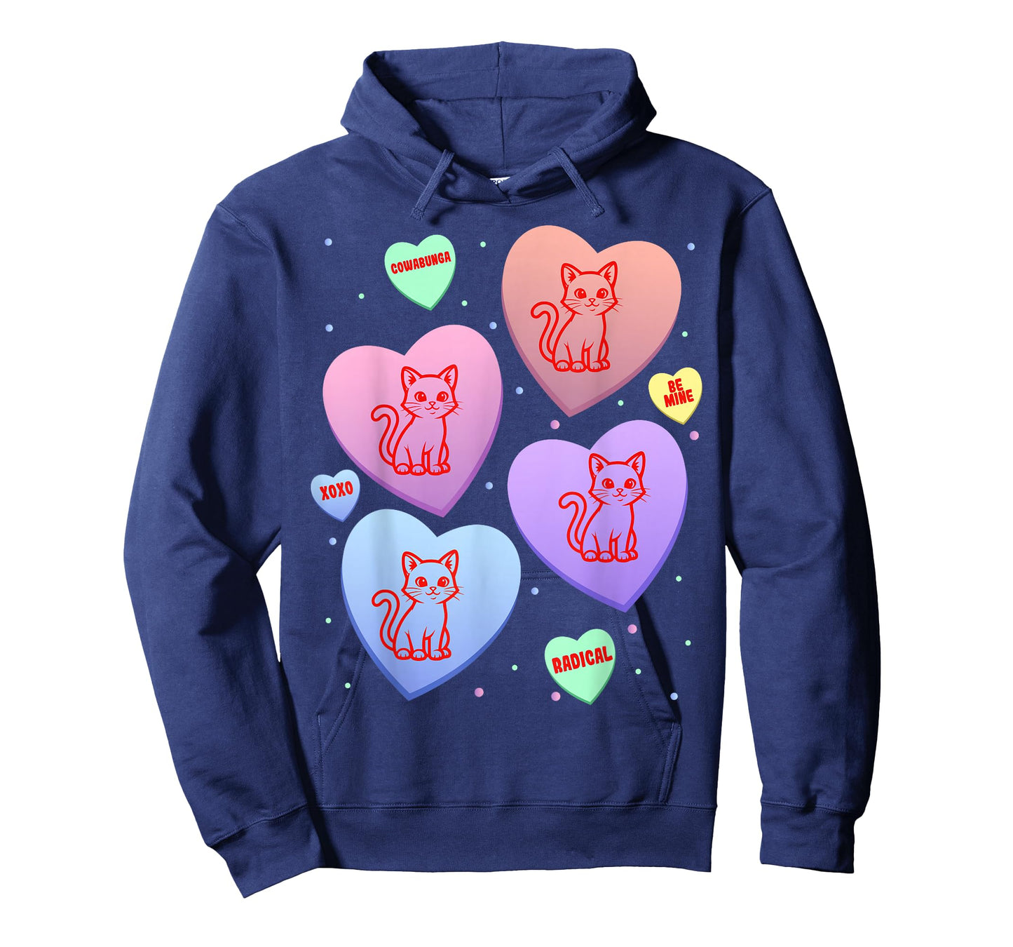 Cat Candy Heart Pastel Cute Kitten Valentines Day T-Shirt