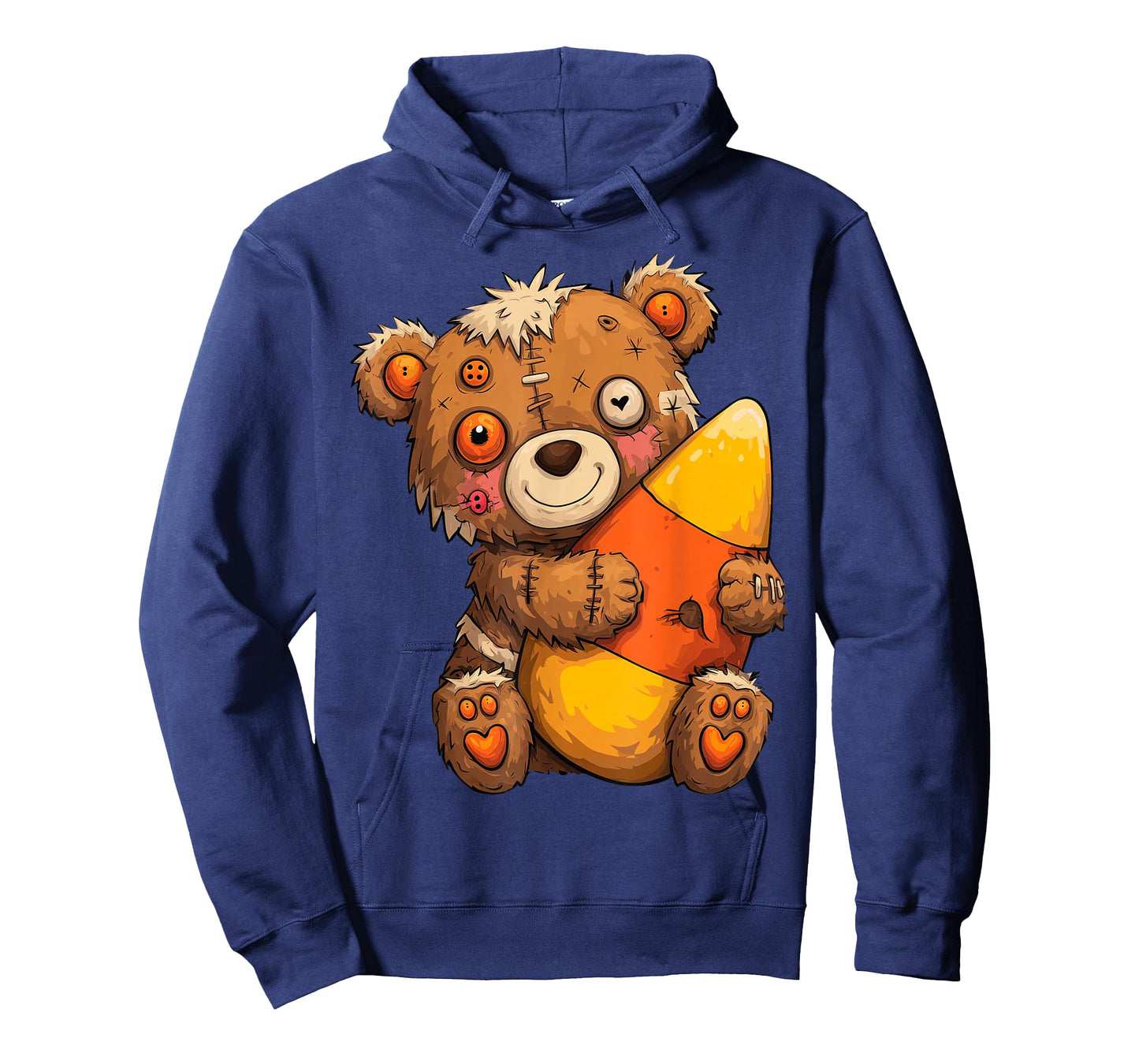Zombie Bear Hugging A Big Candy Corn Halloween T-Shirt