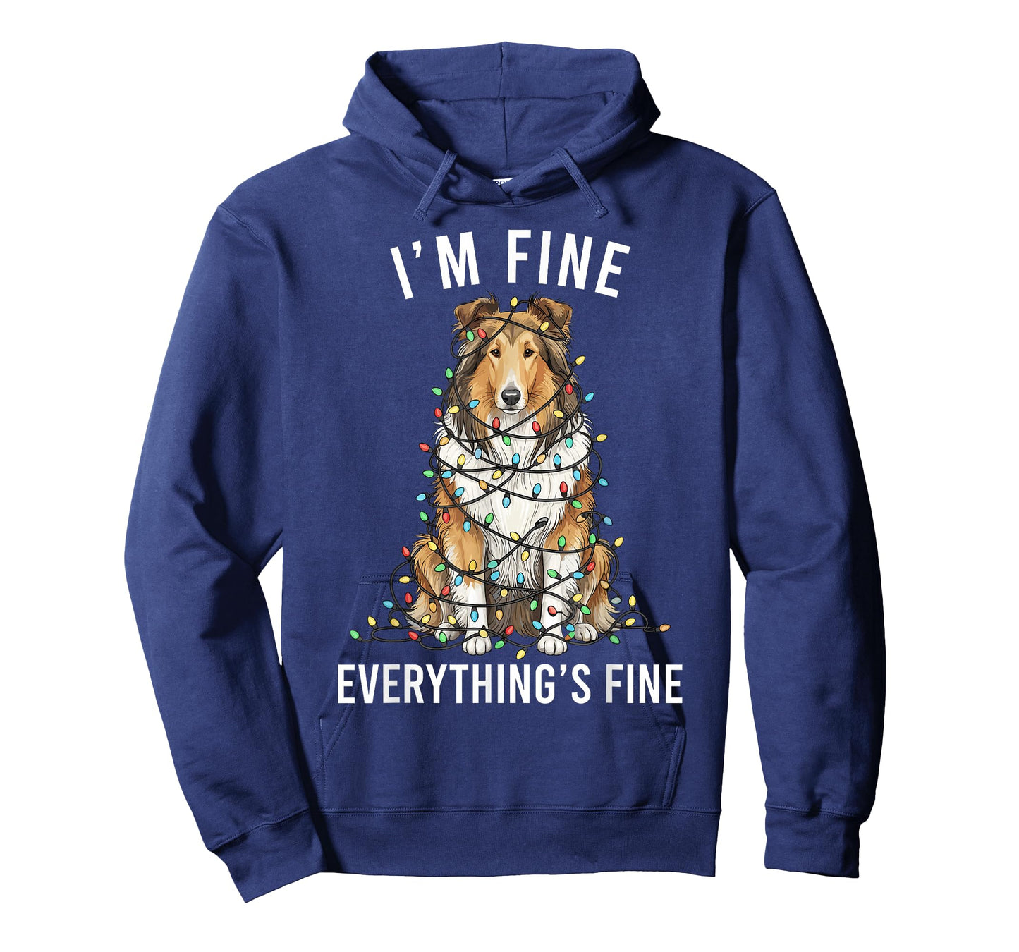 Rough Collie Christmas I'm Fine Everything is Fine T-Shirt