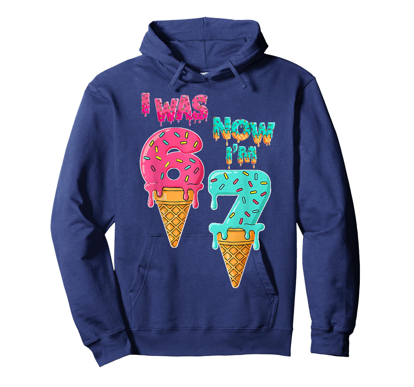 7 Year Old Birthday I was 6 Now I'm 7 67 Funny for Kids T-Shirt