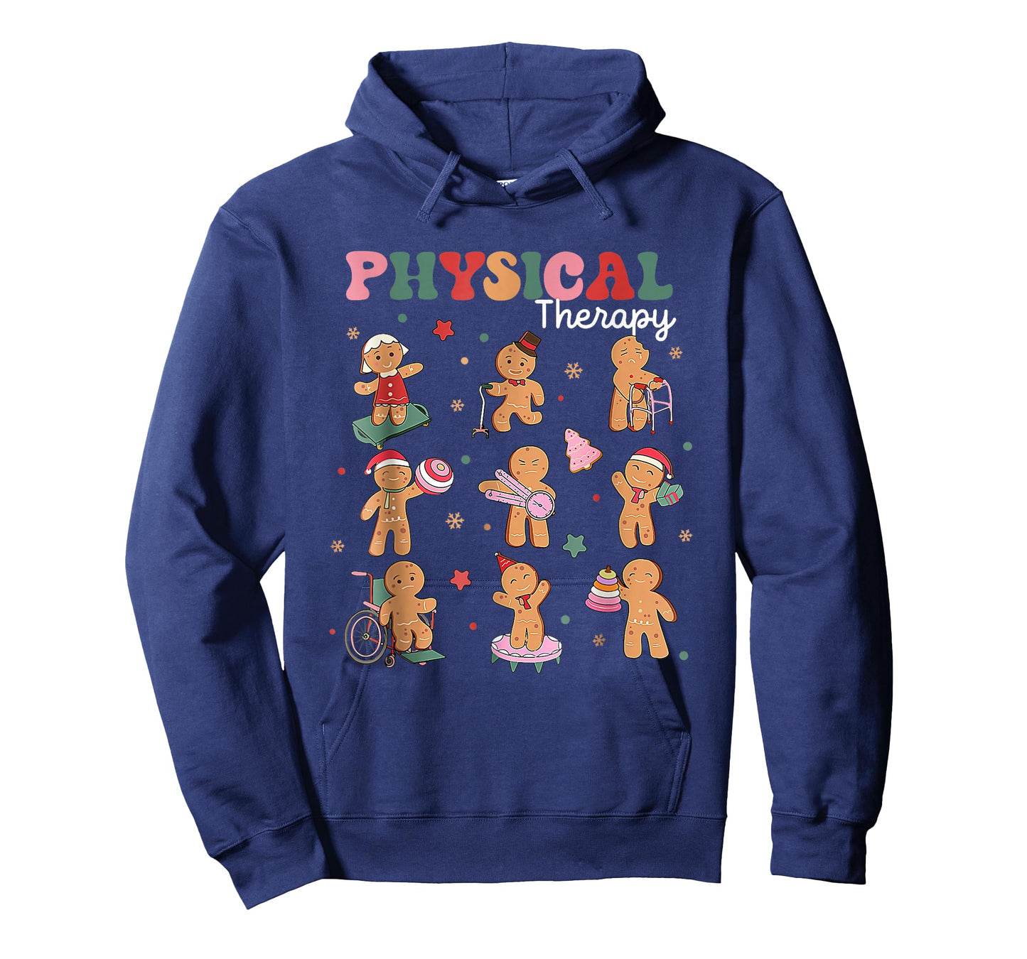 Retro Physical Therapy Gingerbread Christmas PT Funny Xmas T-Shirt