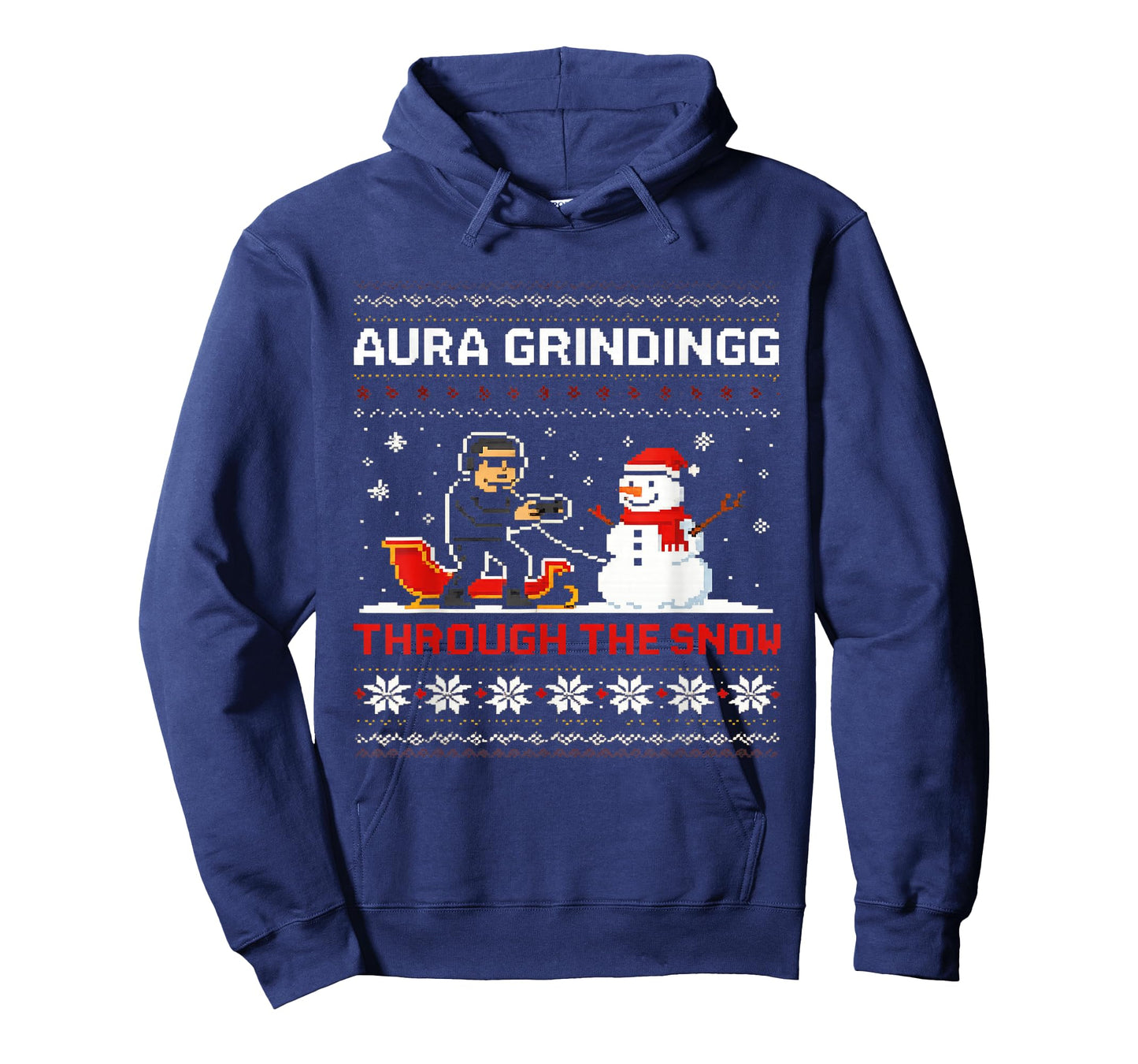 Funny Aura Grinding Christmas Meme Winter Gamer T-Shirt