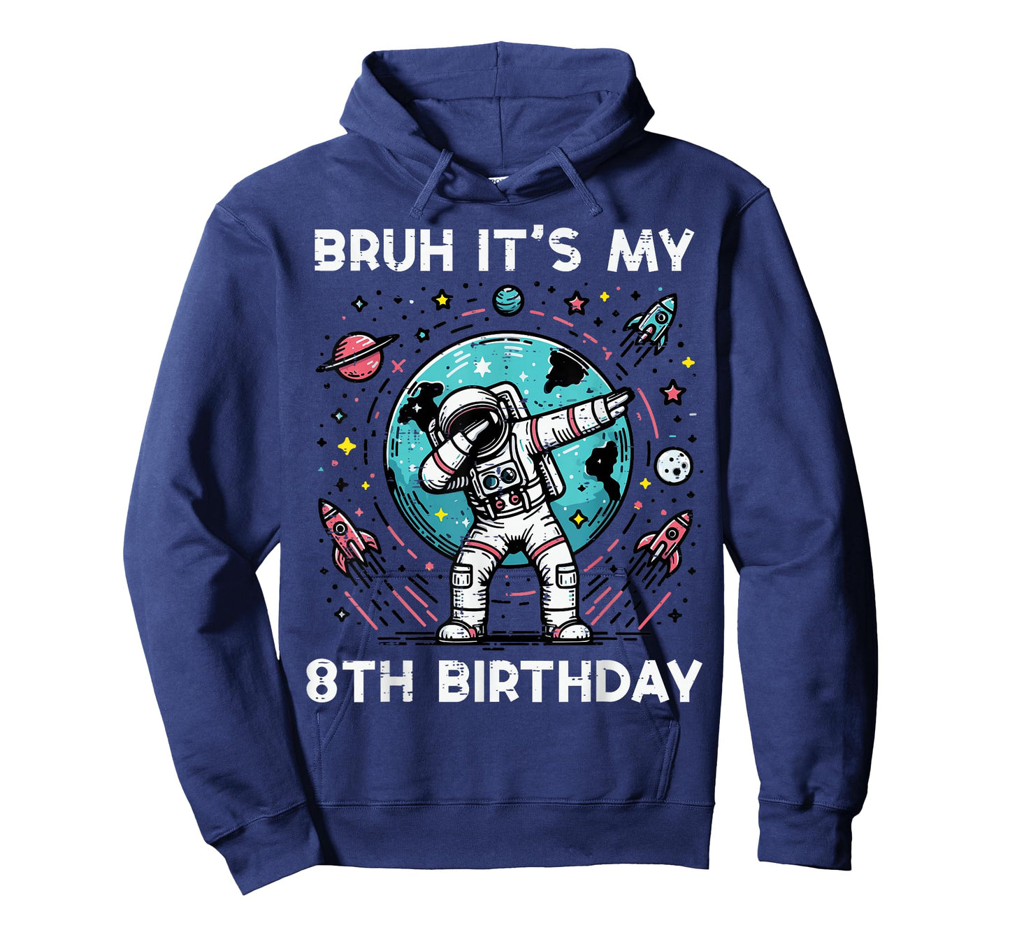 Bruh My 8th Birthday Astronaut Dab 8 Bday Boys Girls Kids T-Shirt