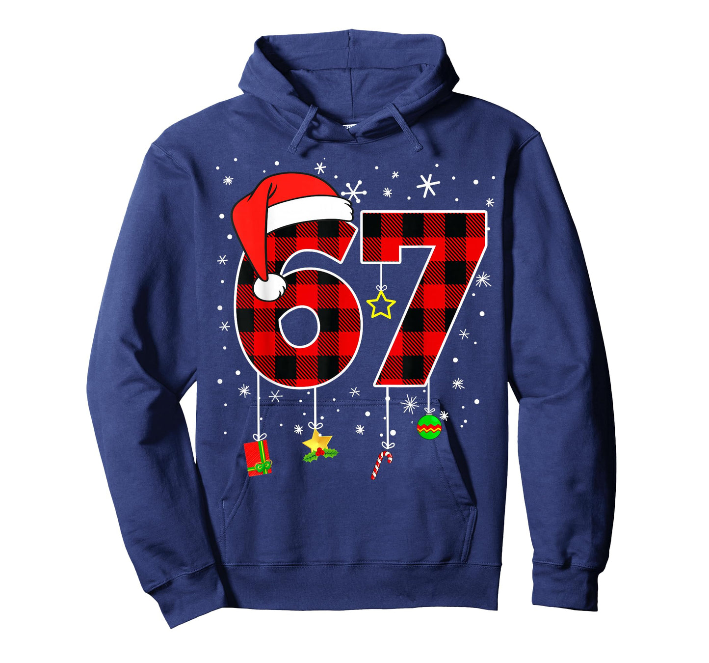Six Seven 67 Christmas Red Plaid Xmas Boys Kids Funny Santa T-Shirt