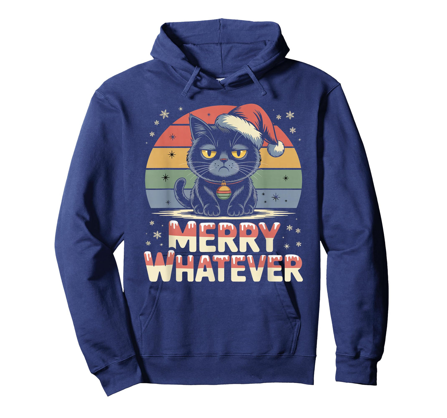 Merry Whatever Bruh Cat Holiday Humor Festive Rainbow T-Shirt
